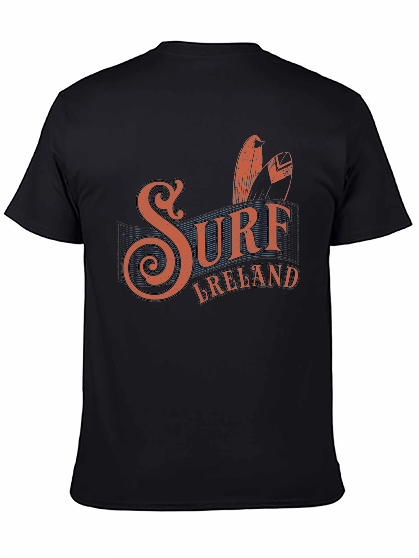 Surf Ireland Graphic Tee - Black Cotton T-Shirt
