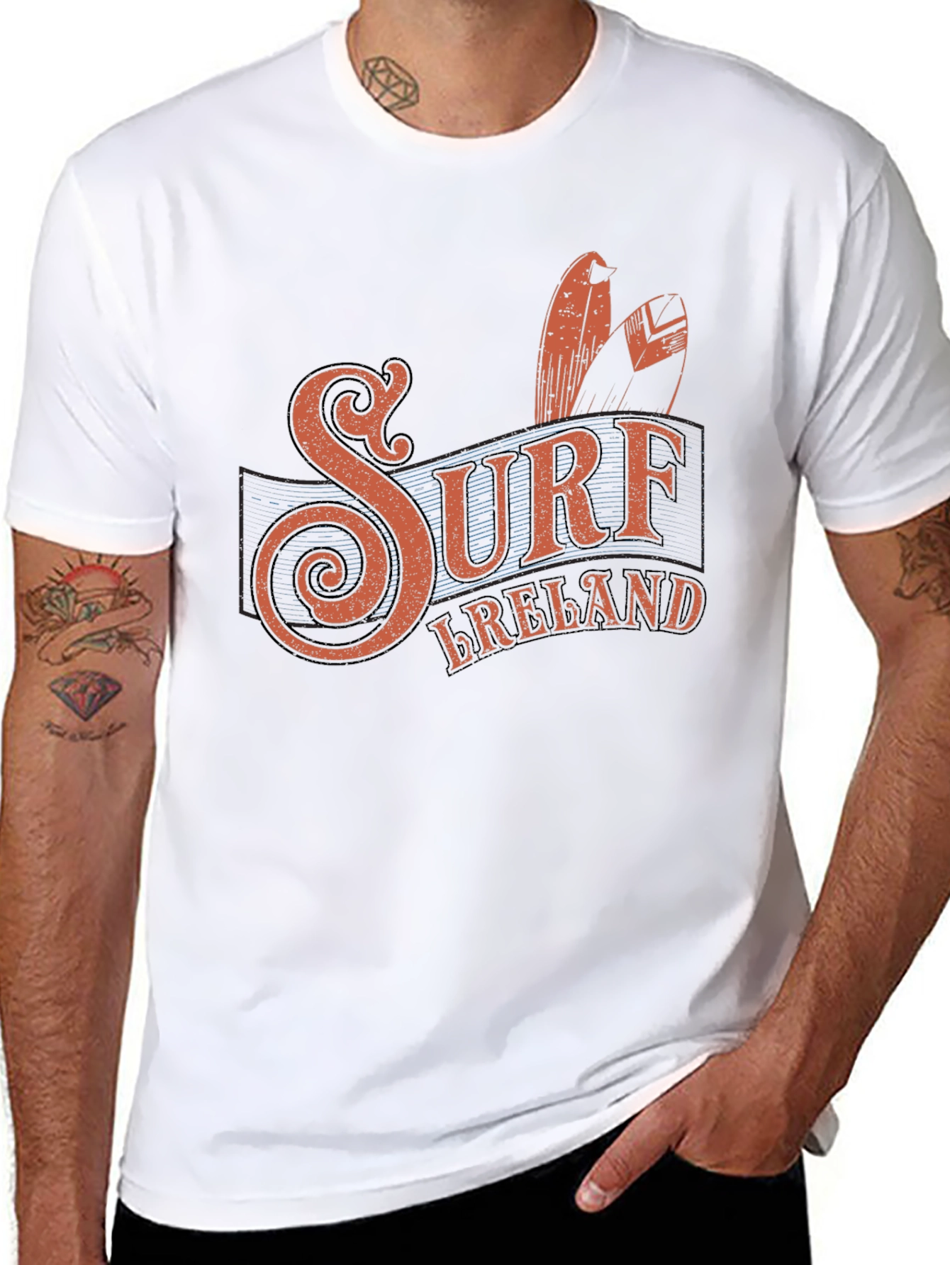 Surf Ireland Graphic Tee - Black Cotton T-Shirt