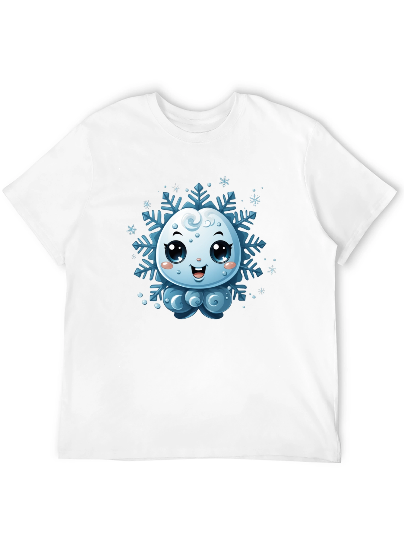 Cute Snowflake Graphic Tee - Black
