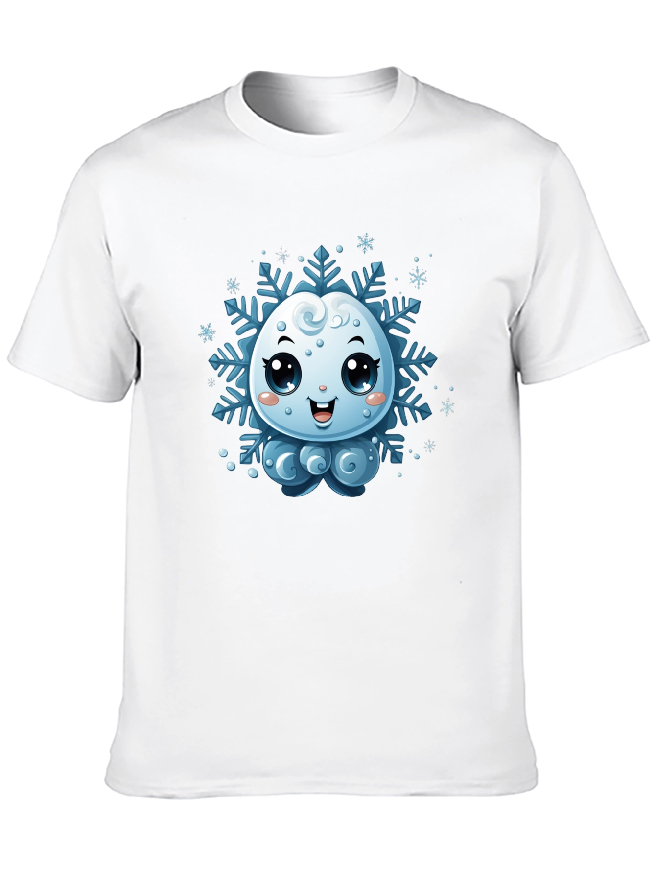 Cute Snowflake Graphic Tee - Black