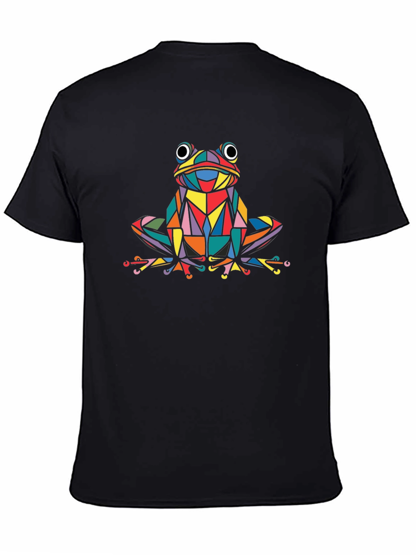 Geometric Frog Graphic Black T-Shirt