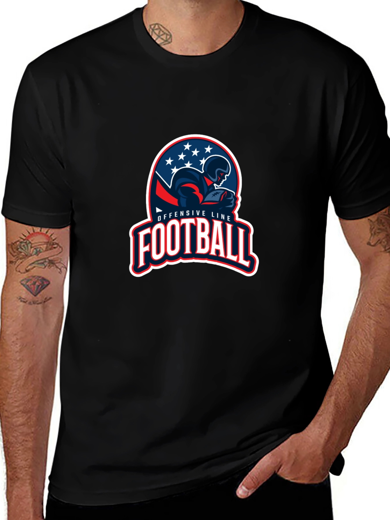 Offensive Line Football Graphic T-Shirt