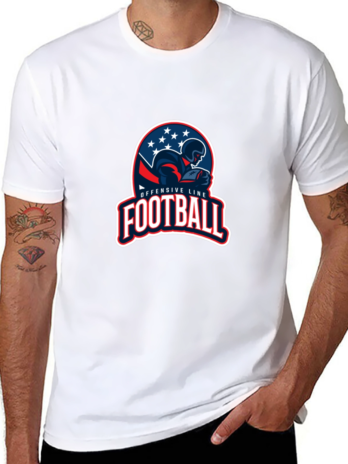 Offensive Line Football Graphic T-Shirt