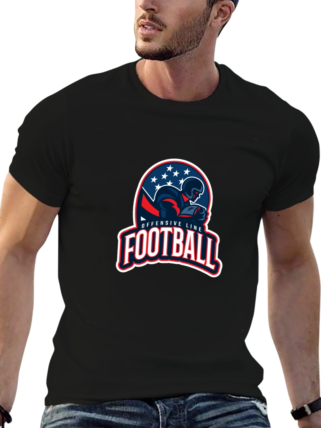 Offensive Line Football Graphic T-Shirt