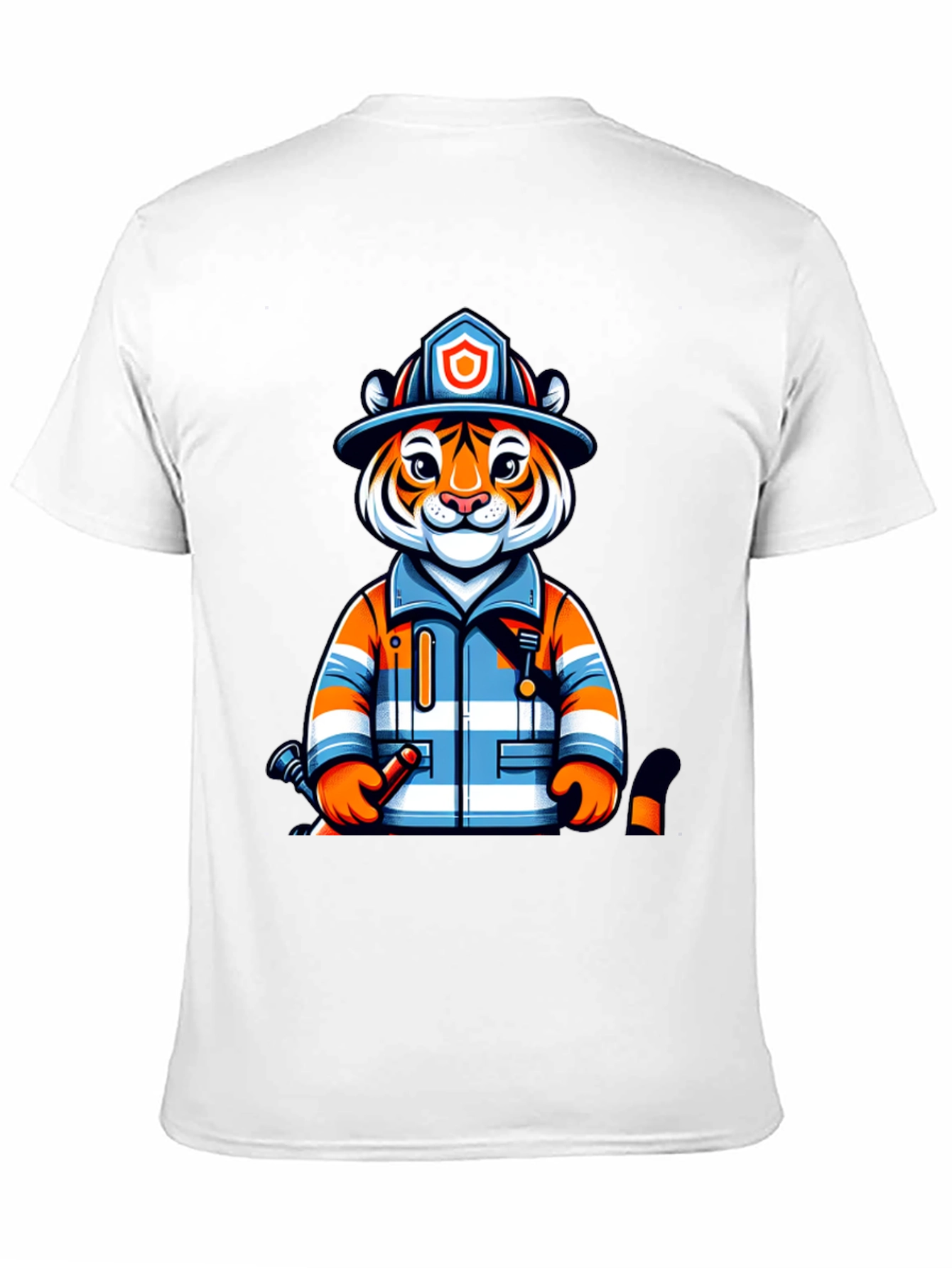 Cartoon Tiger Firefighter T-Shirt