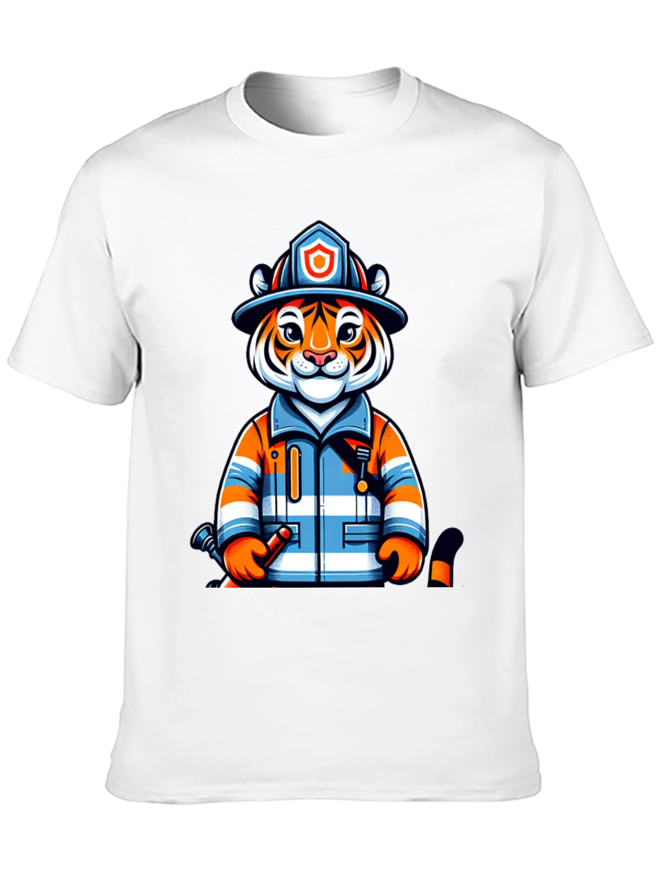 Cartoon Tiger Firefighter T-Shirt