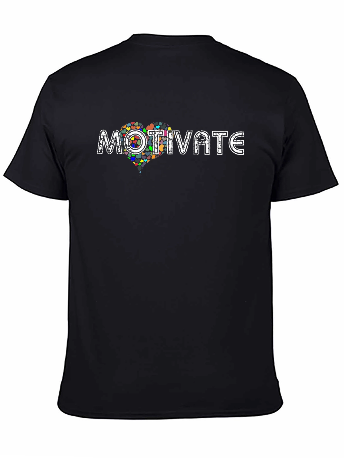 Motivate Heart Graphic Black T-Shirt