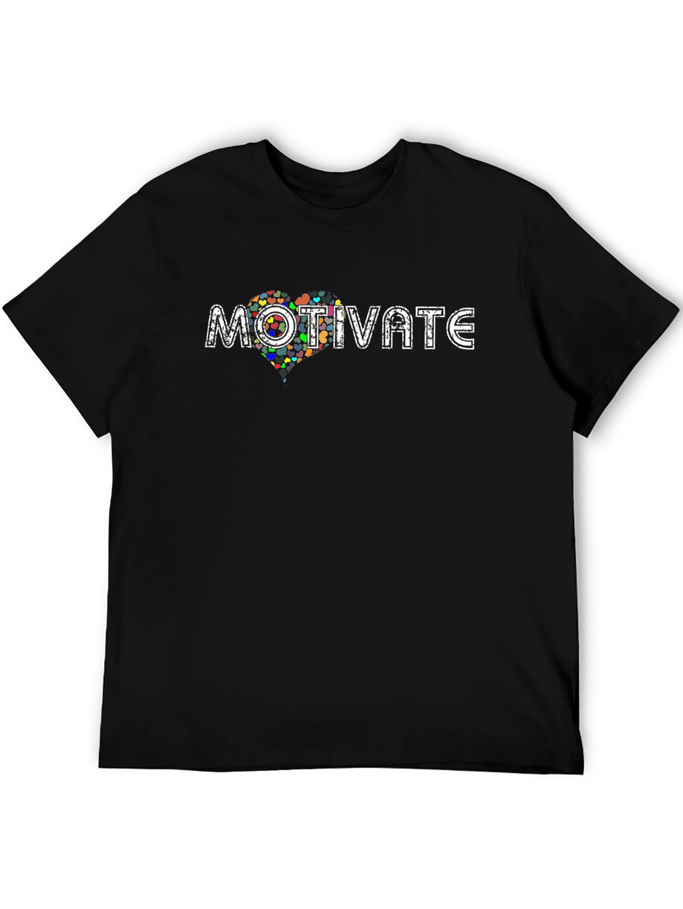 Motivate Heart Graphic Black T-Shirt