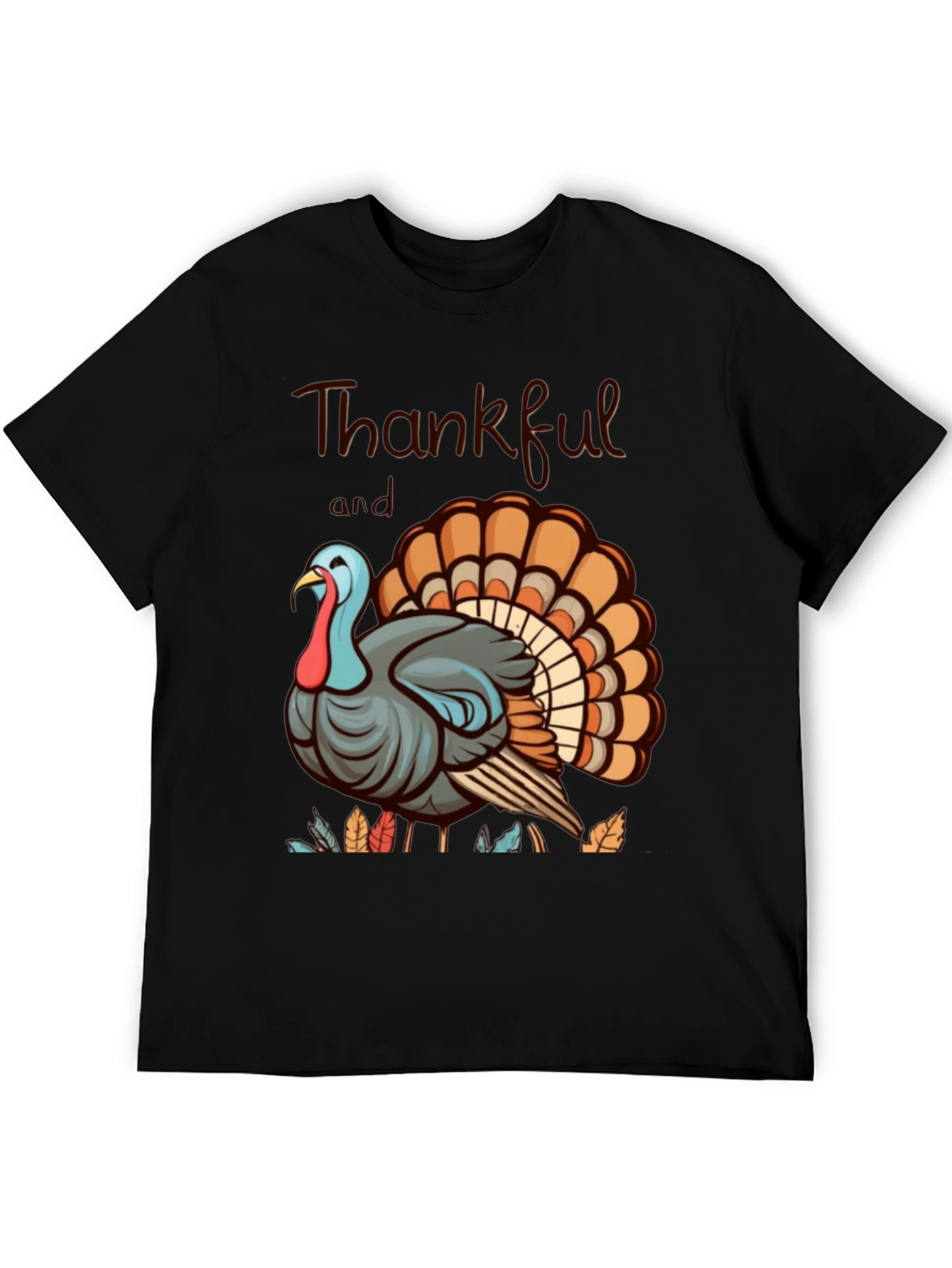 Thankful Turkey Graphic Tee - Thanksgiving Shirt
