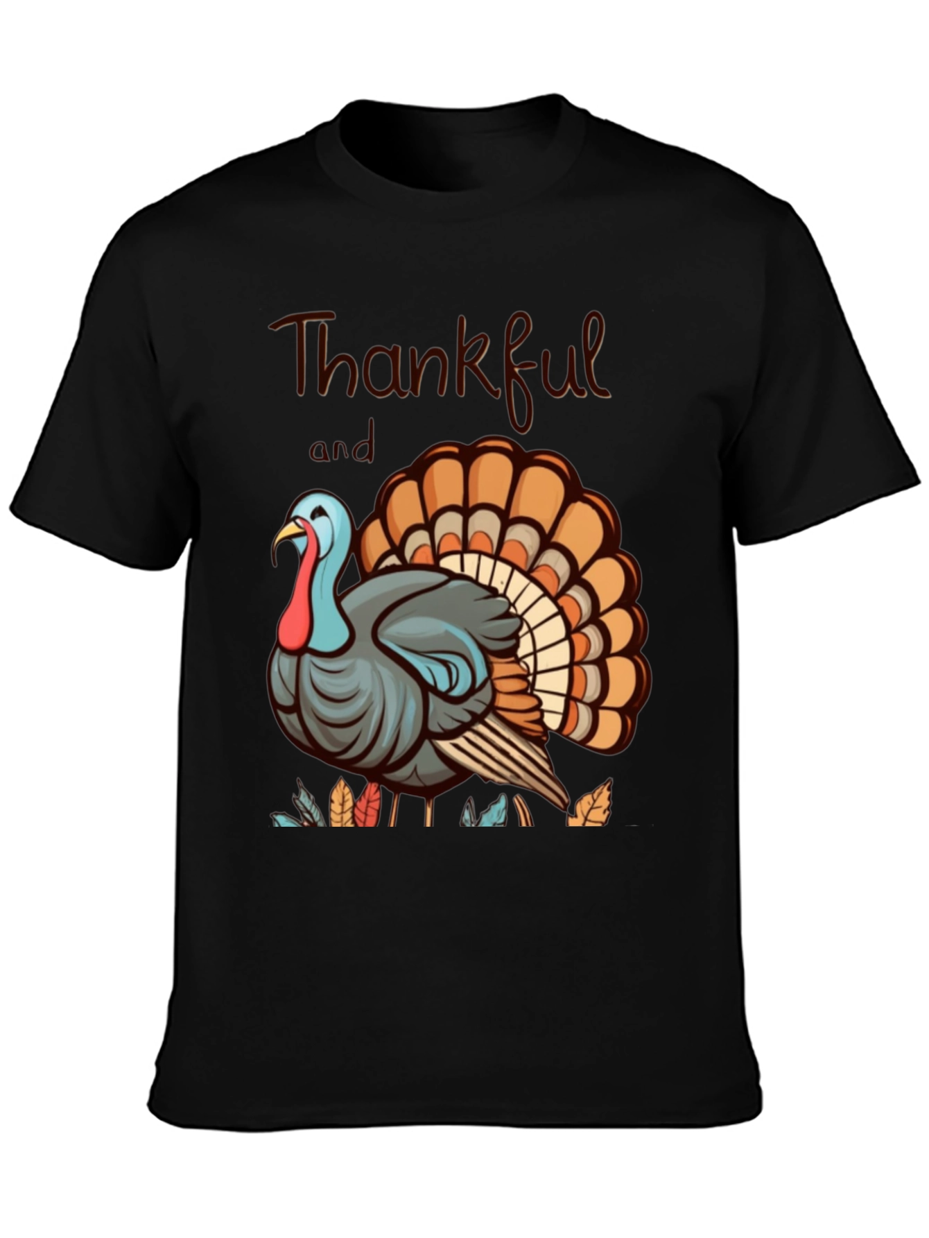 Thankful Turkey Graphic Tee - Thanksgiving Shirt