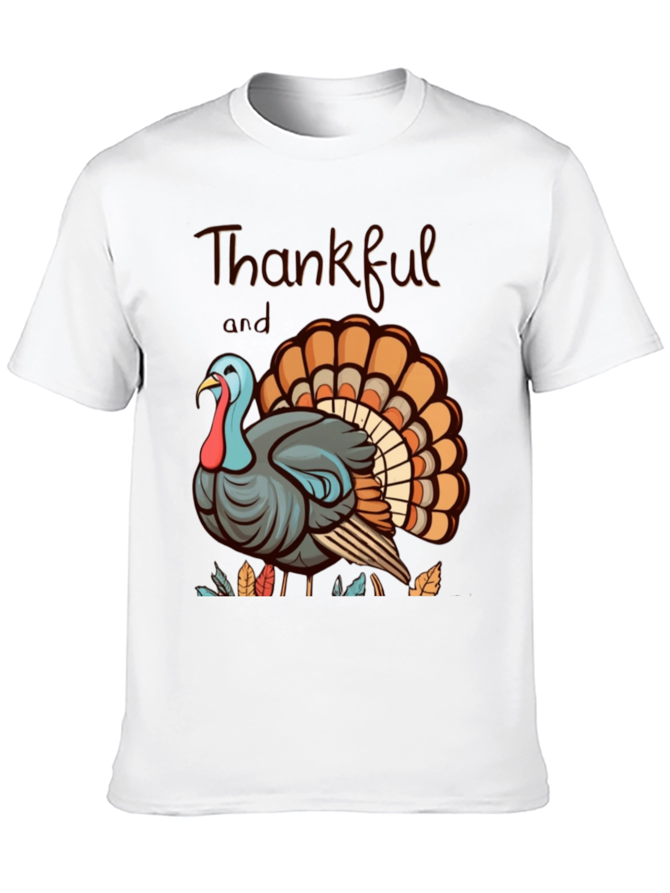 Thankful Turkey Graphic Tee - Thanksgiving Shirt