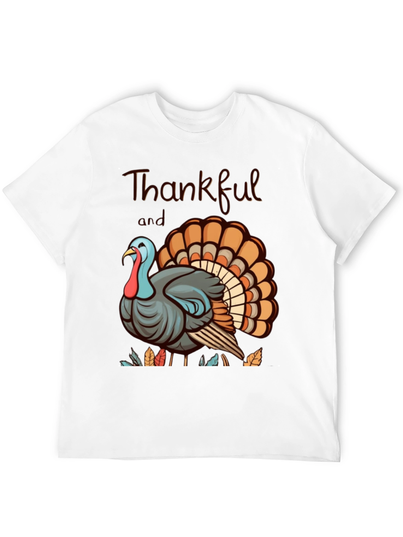 Thankful Turkey Graphic Tee - Thanksgiving Shirt