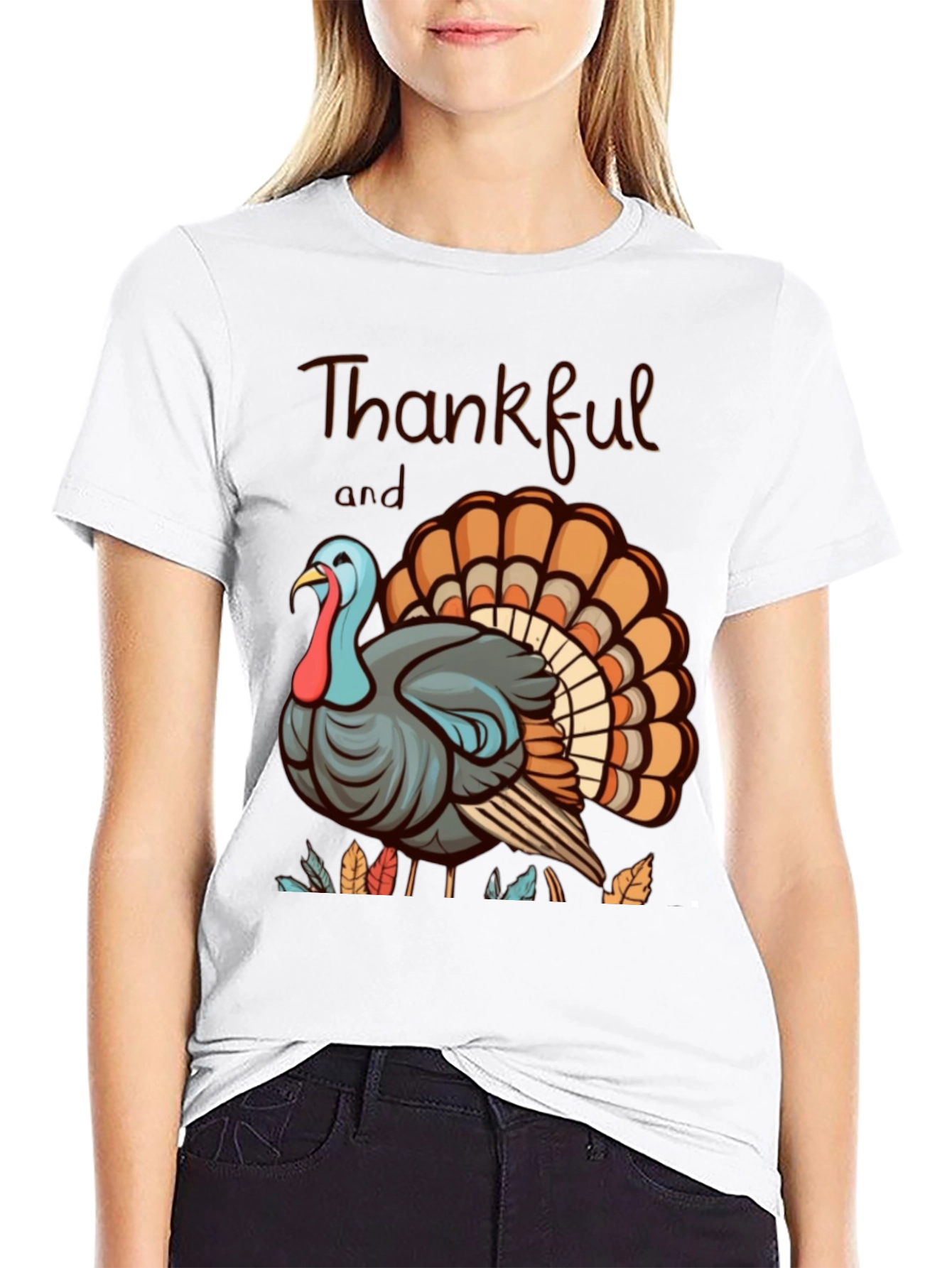 Thankful Turkey Graphic Tee - Thanksgiving Shirt
