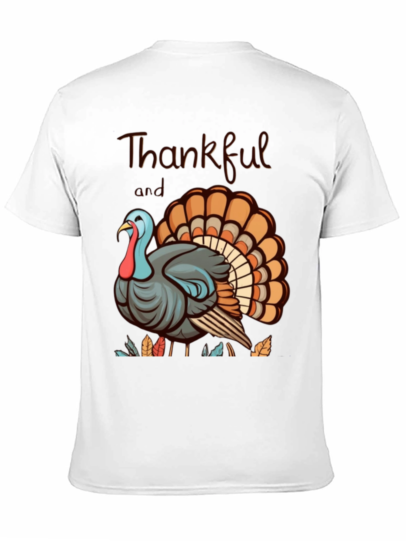 Thankful Turkey Graphic Tee - Thanksgiving Shirt