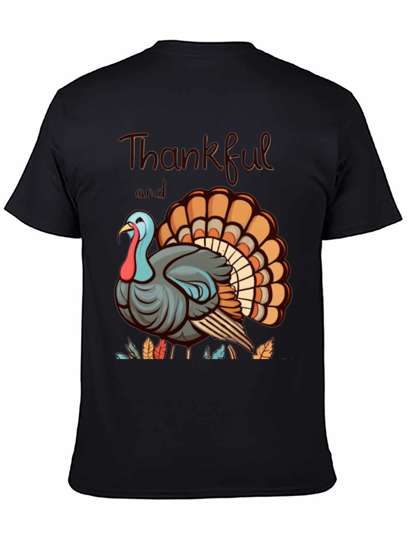 Thankful Turkey Graphic Tee - Thanksgiving Shirt