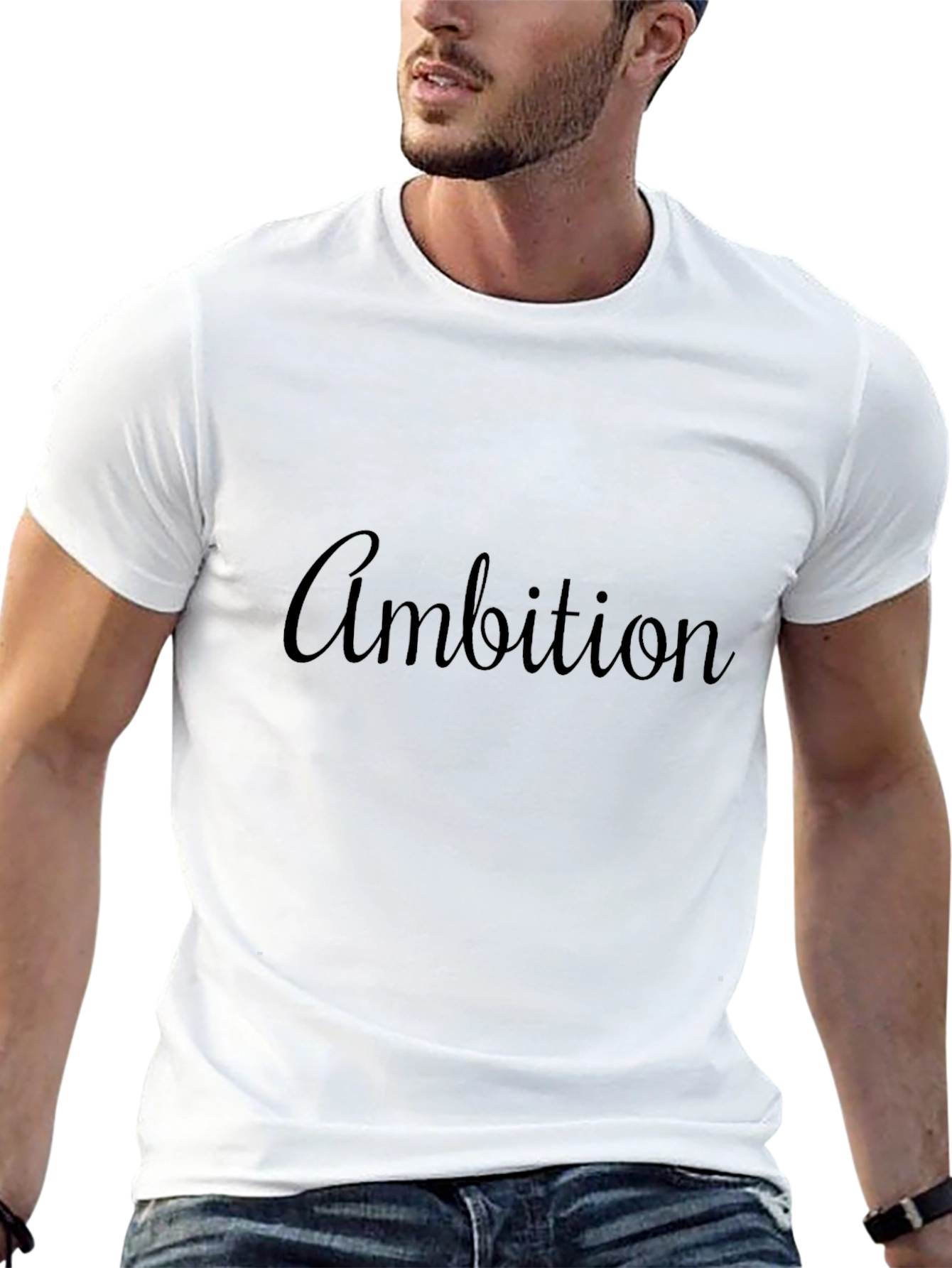 Ambition Black T-Shirt - Stylish Statement Tee