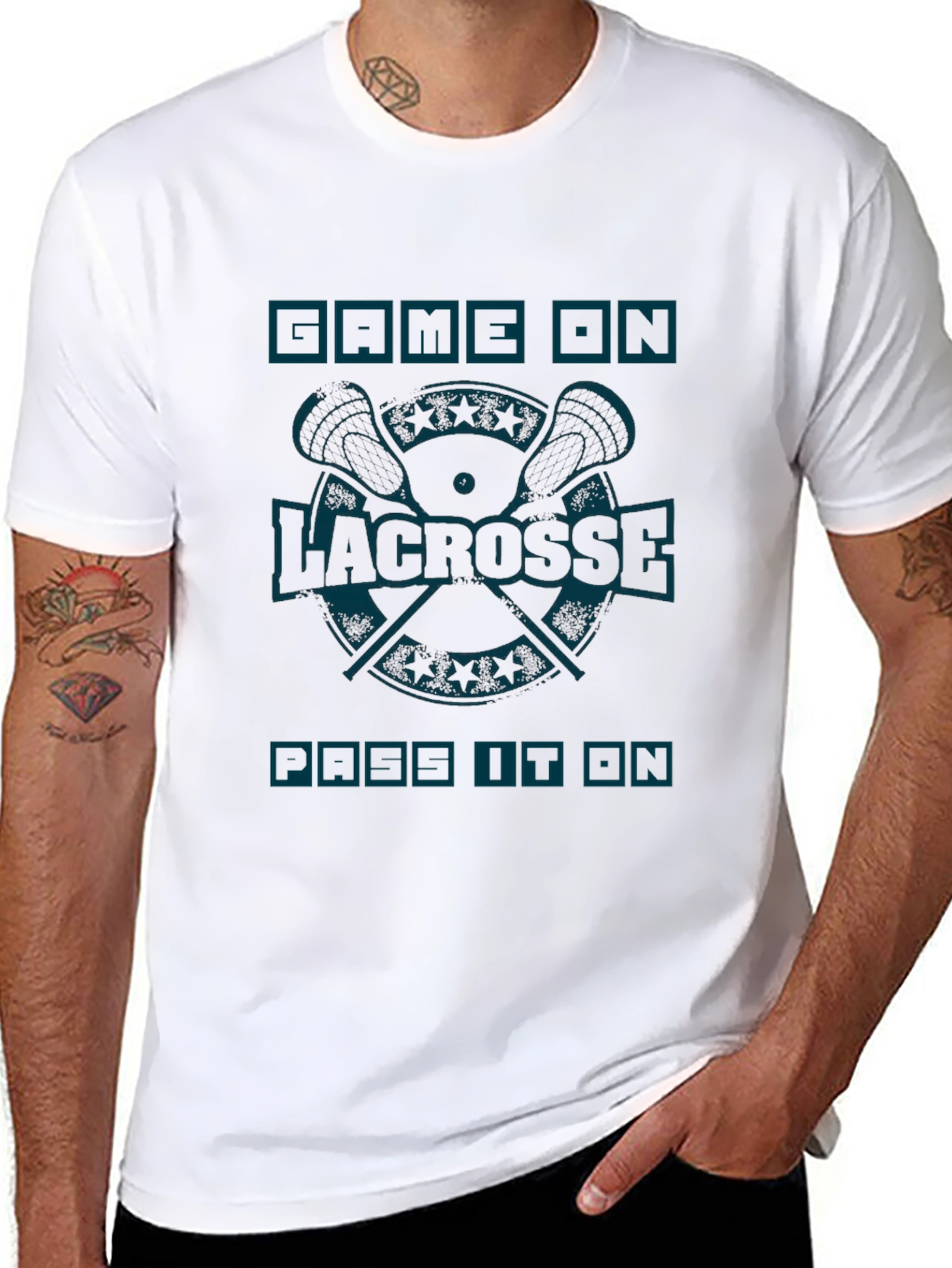Lacrosse Game On T-Shirt - Sportswear Tee