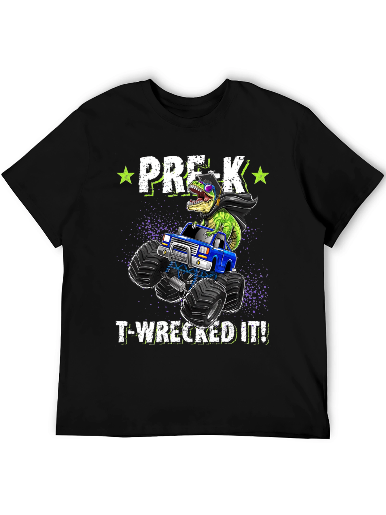 Pre-K T-Wrecks It! Dinosaur Monster Truck Tee