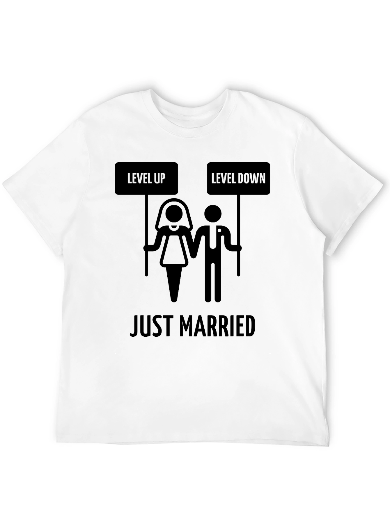 Just Married Level Up T-Shirt - Gamer Wedding Tee