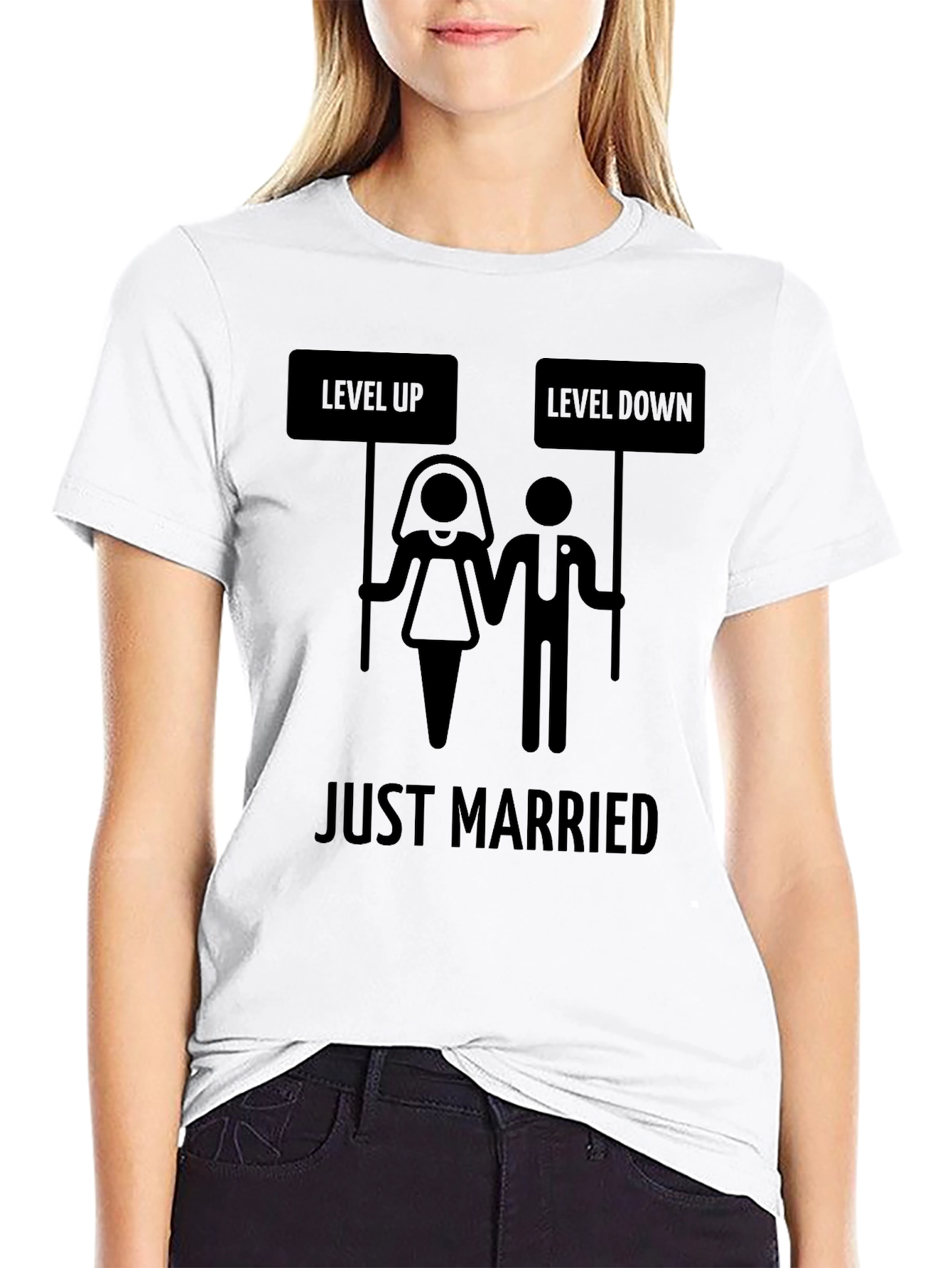 Just Married Level Up T-Shirt - Gamer Wedding Tee