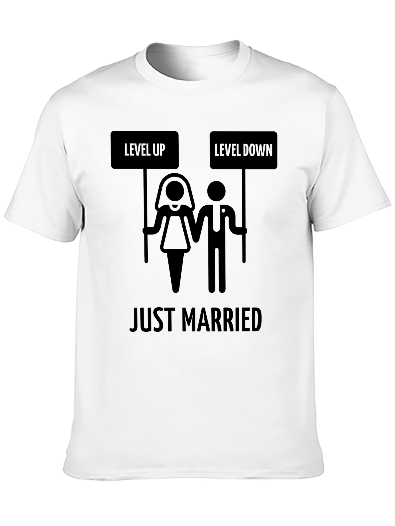 Just Married Level Up T-Shirt - Gamer Wedding Tee