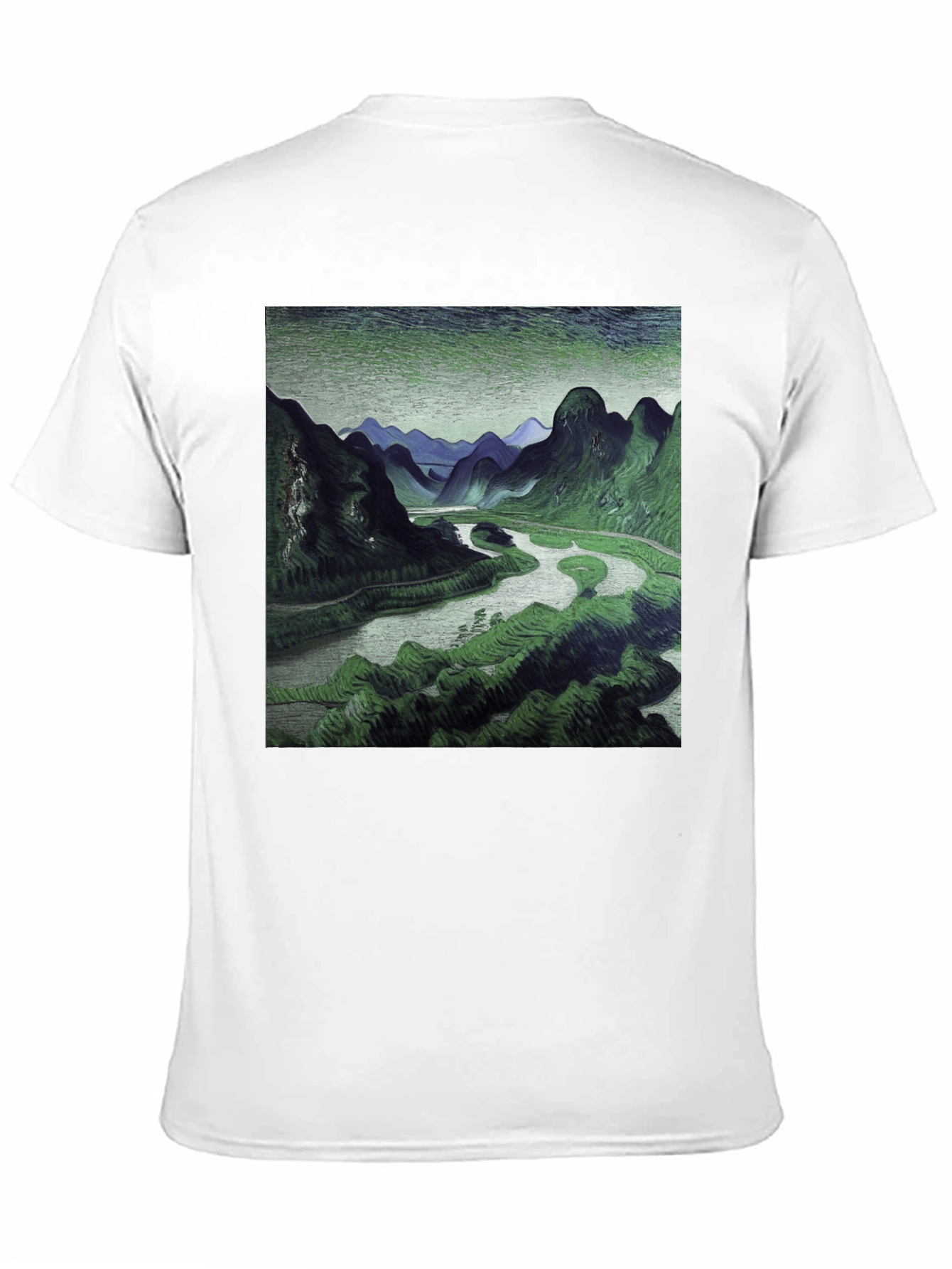 Mountain River Graphic Black T-Shirt