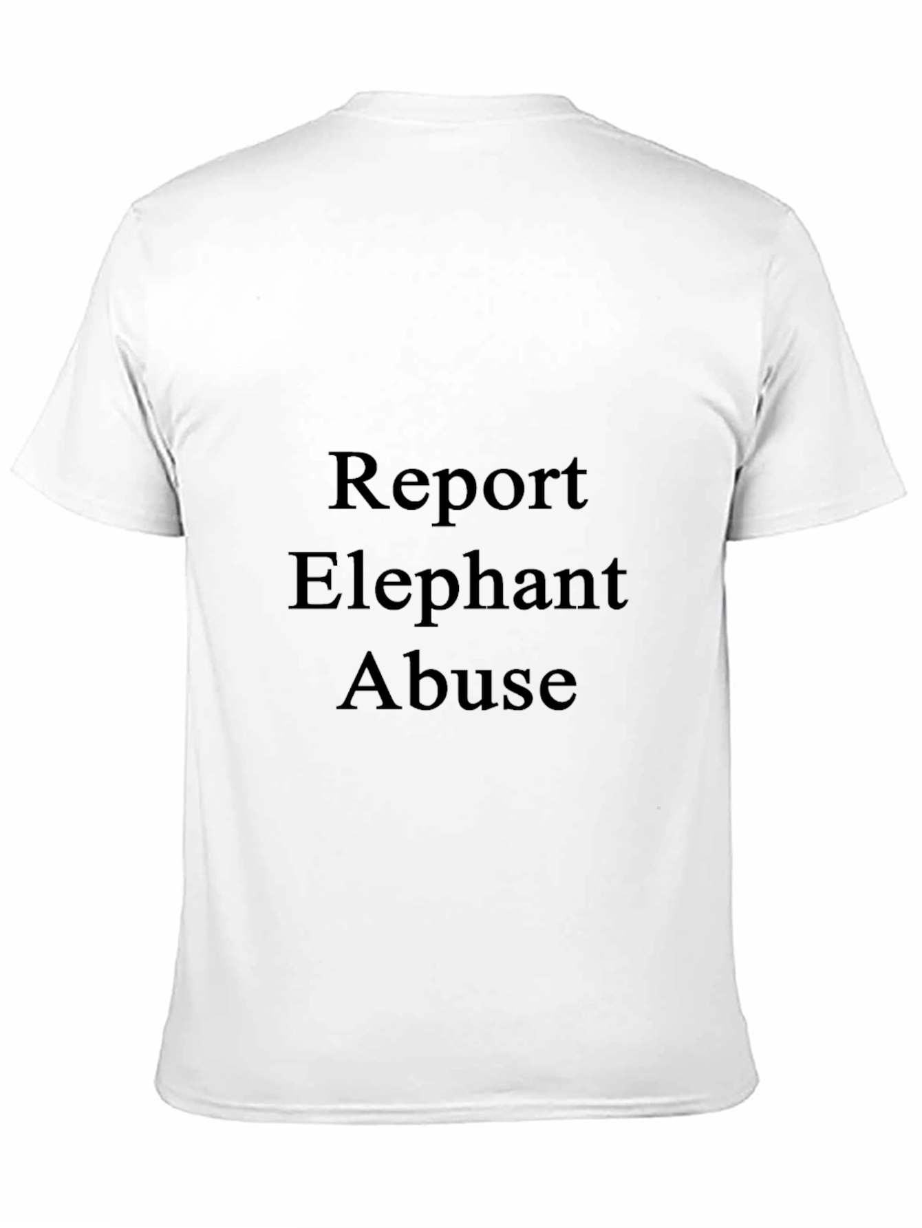 Report Elephant Abuse Black T-Shirt