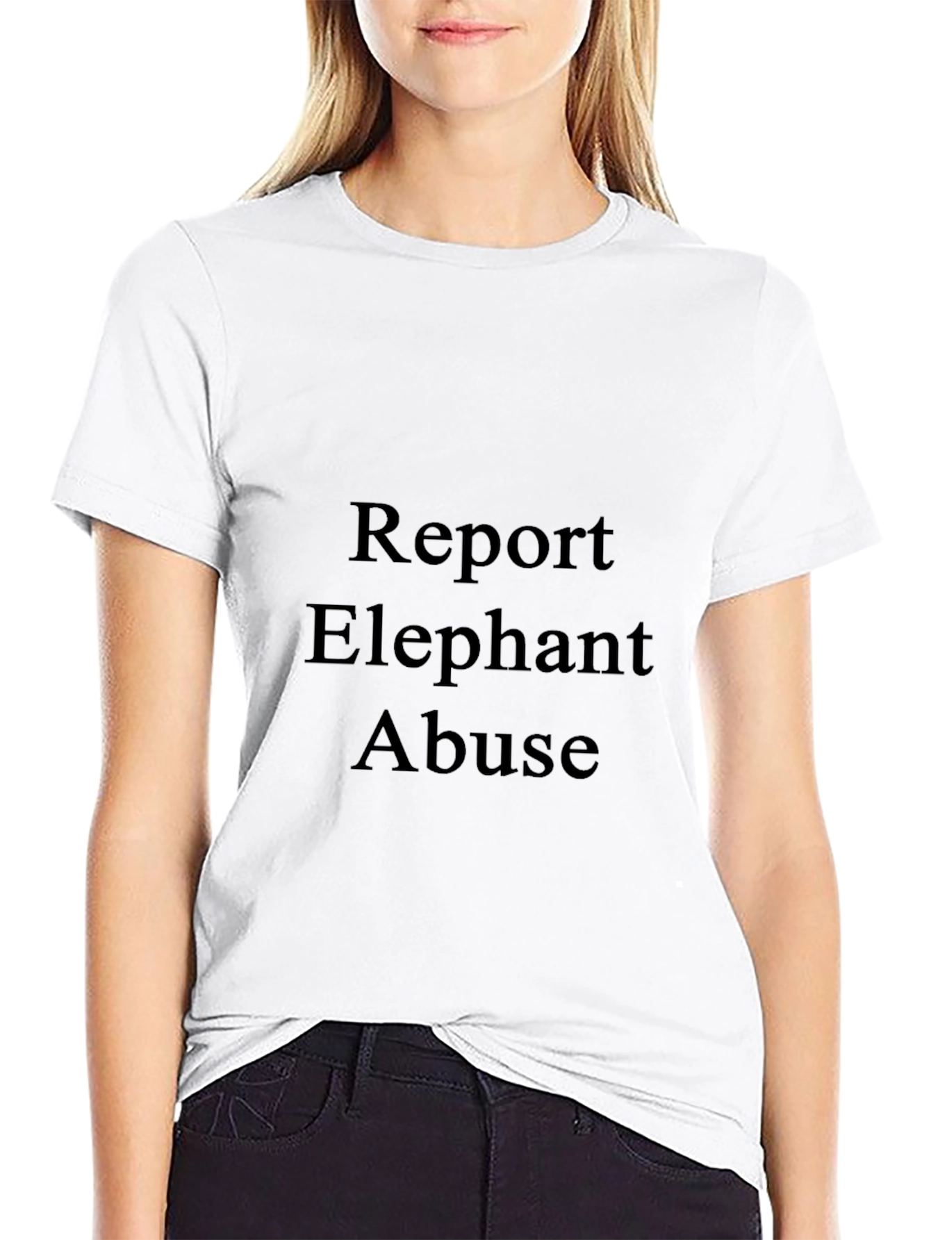 Report Elephant Abuse Black T-Shirt