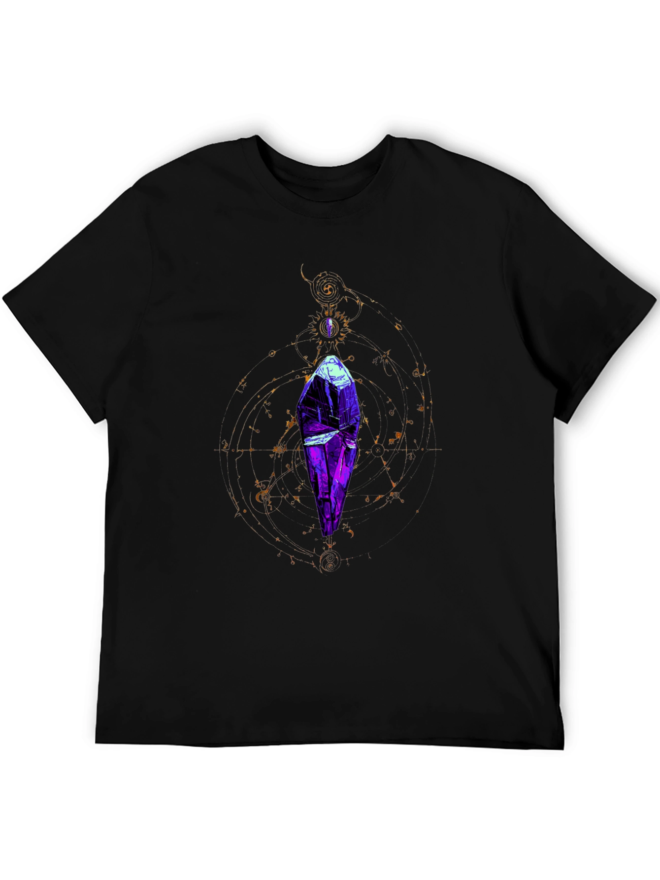 Mystic Crystal Graphic Tee - Black Cotton Comfort