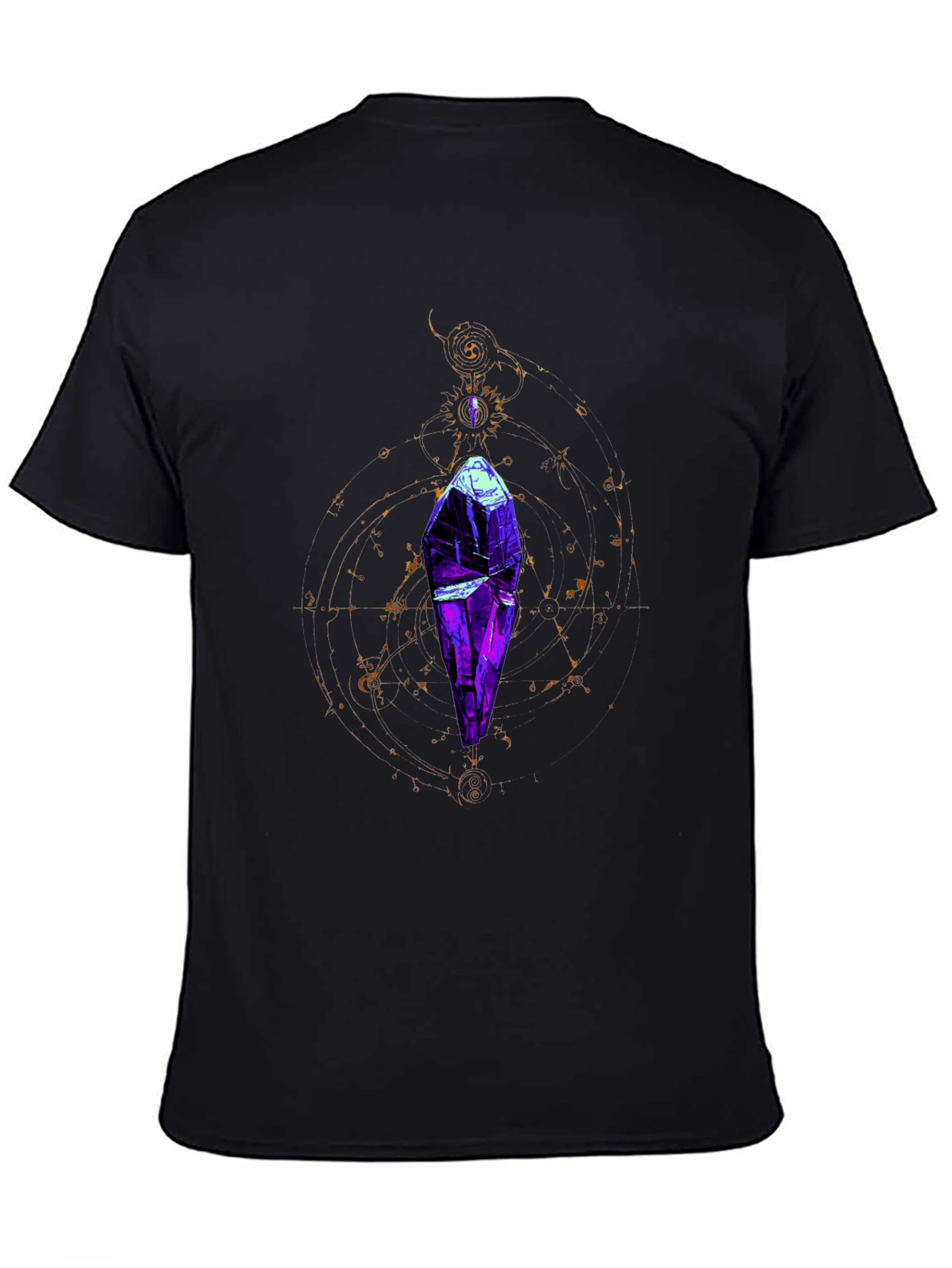 Mystic Crystal Graphic Tee - Black Cotton Comfort