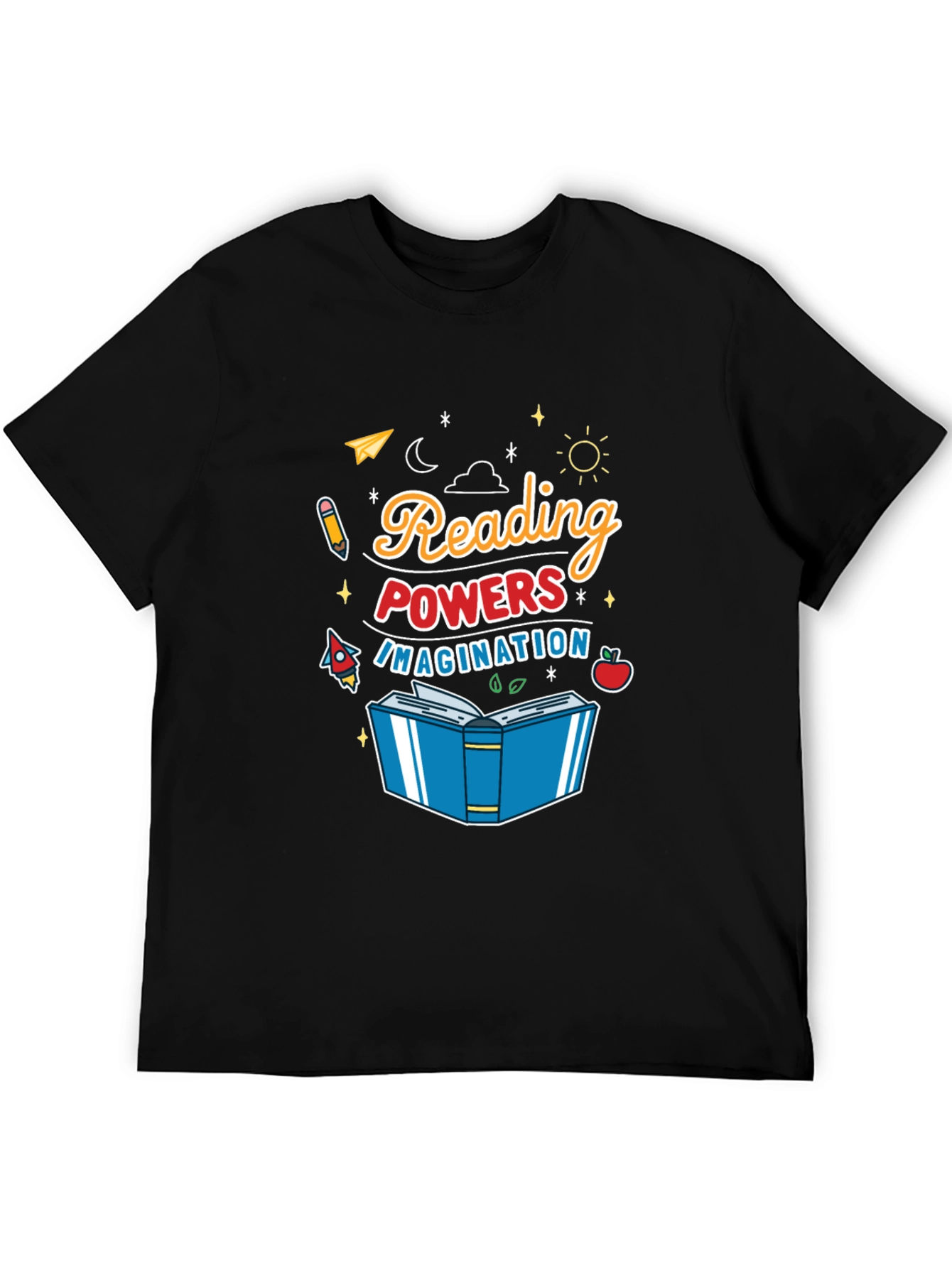 Reading Powers Imagination Black T-Shirt