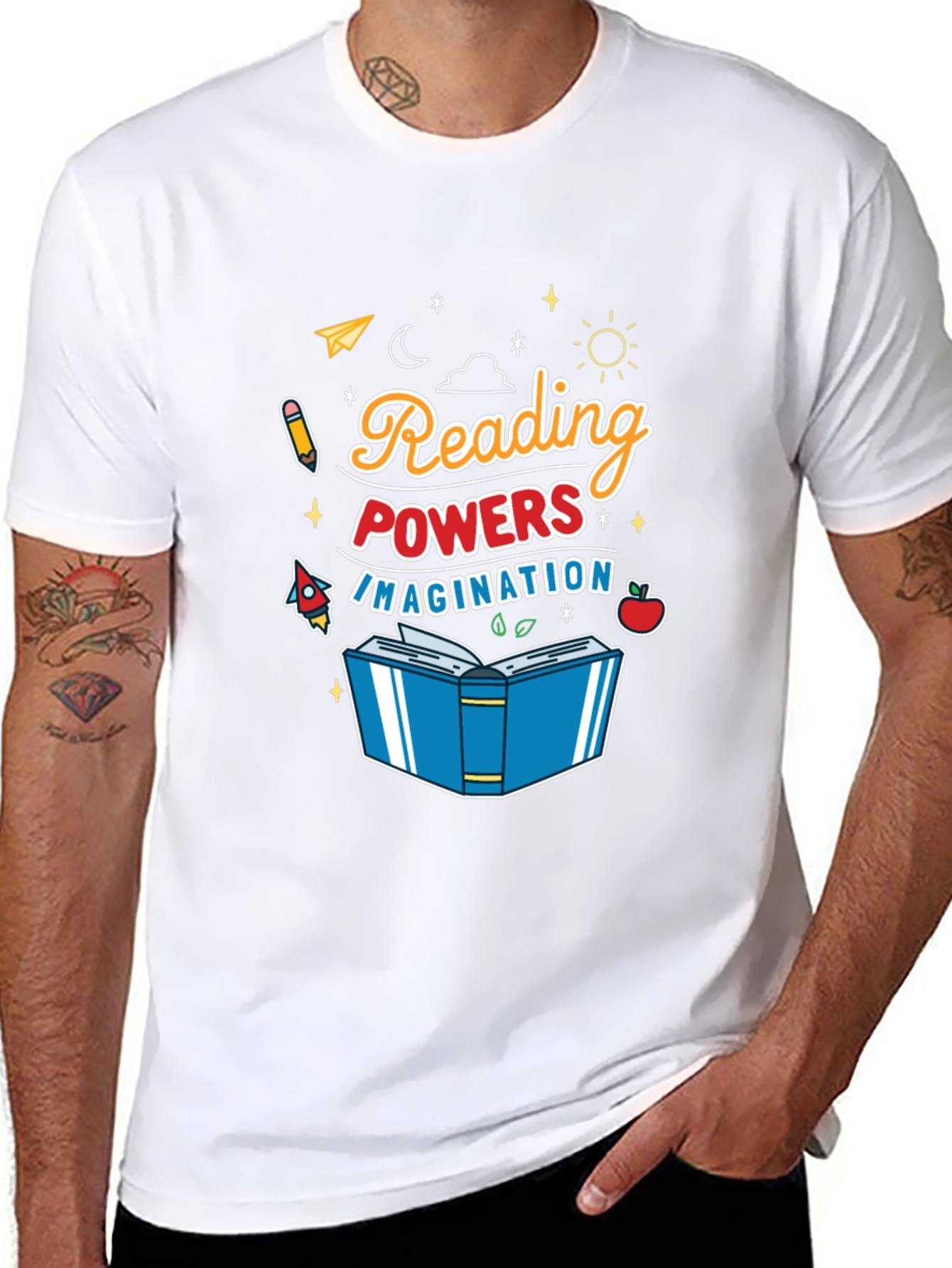 Reading Powers Imagination Black T-Shirt
