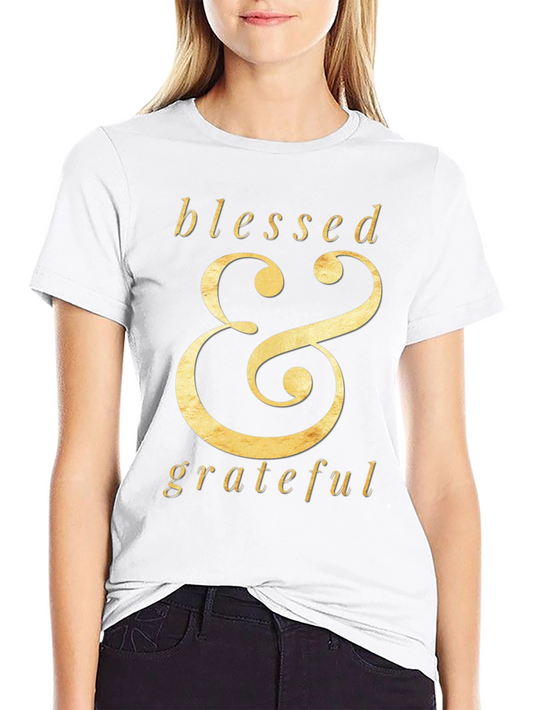 Blessed & Grateful Graphic Tee - Stylish Black T-Shirt