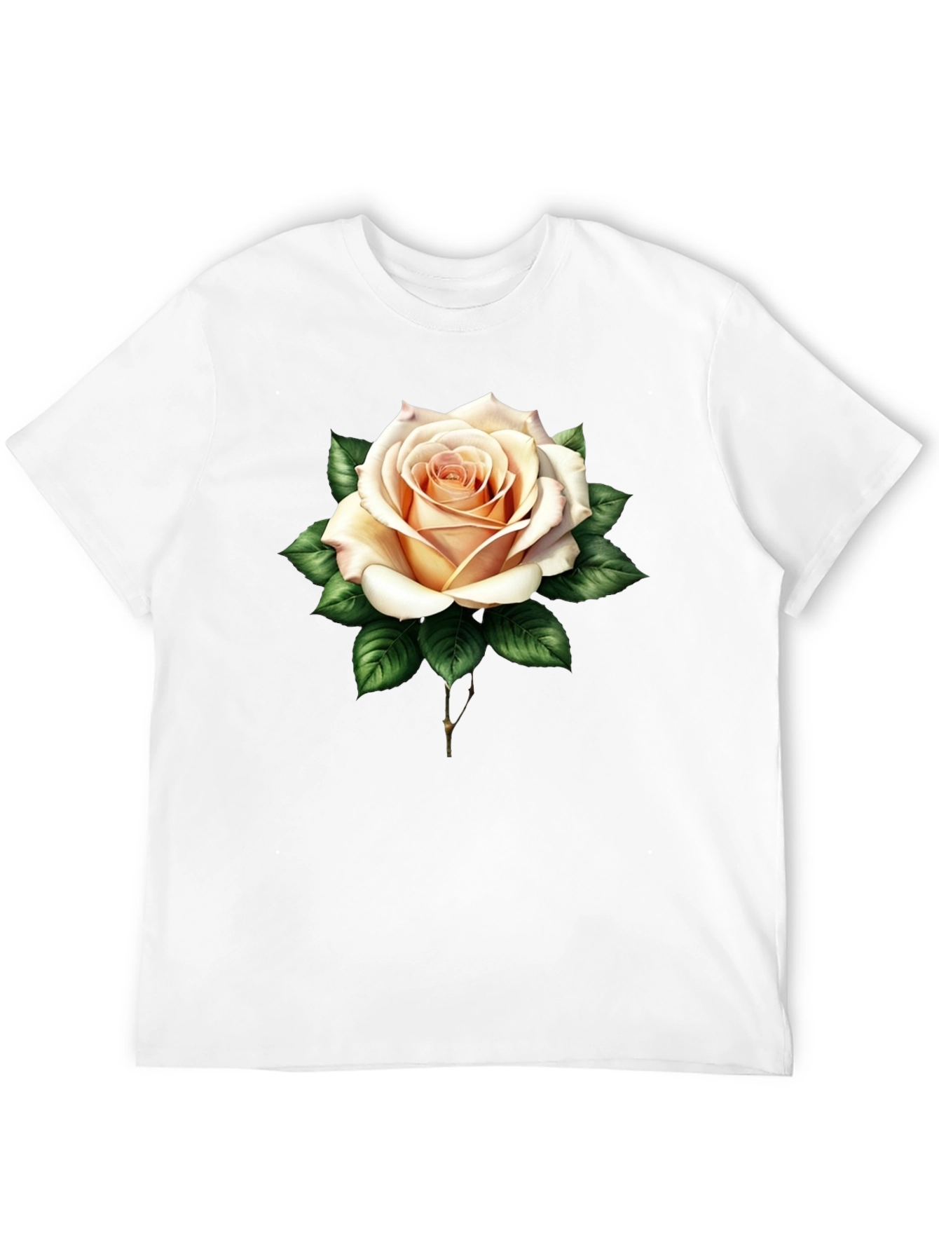 Elegant Rose Graphic Tee - Black