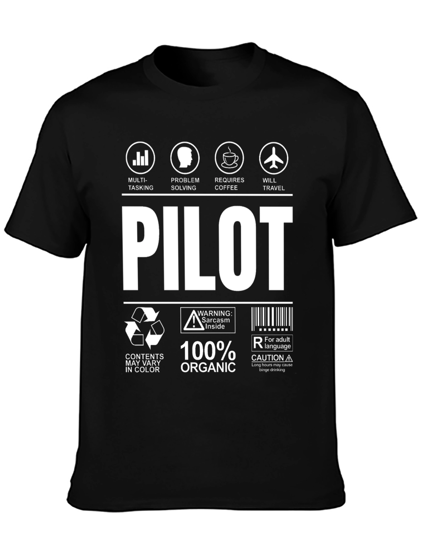 Pilot T-Shirt: Multi-Tasking Problem Solving Requires Coffee