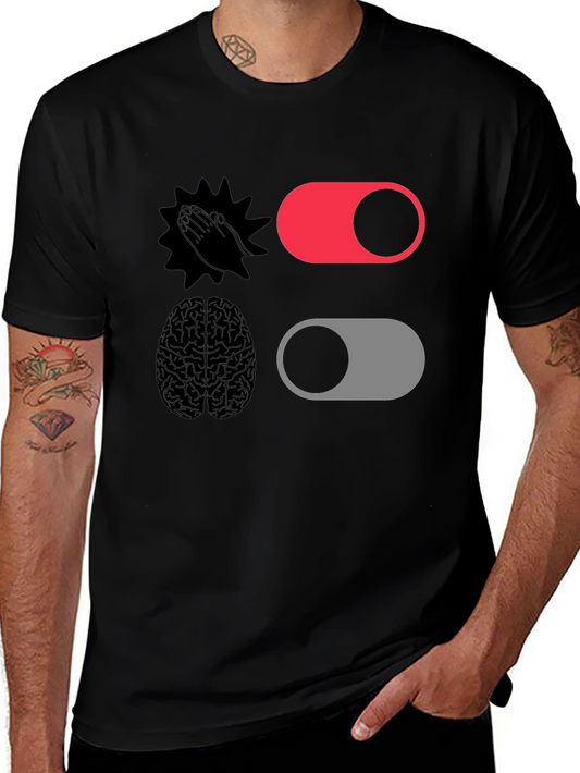 Humorous Graphic Tee - Clapping & Thinking On/Off