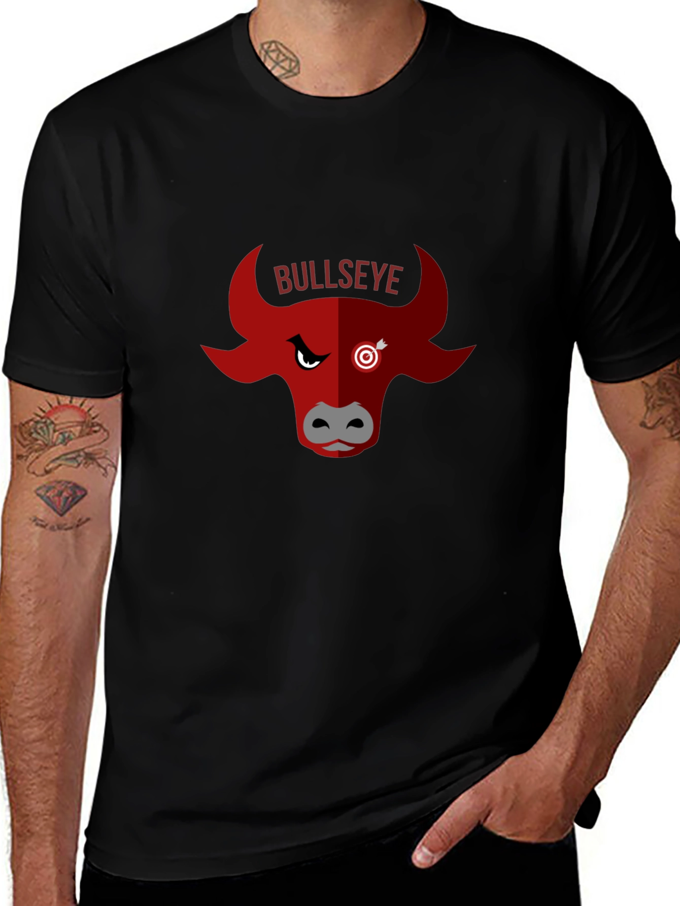 Bullseye Graphic Tee - Unique Bull Design