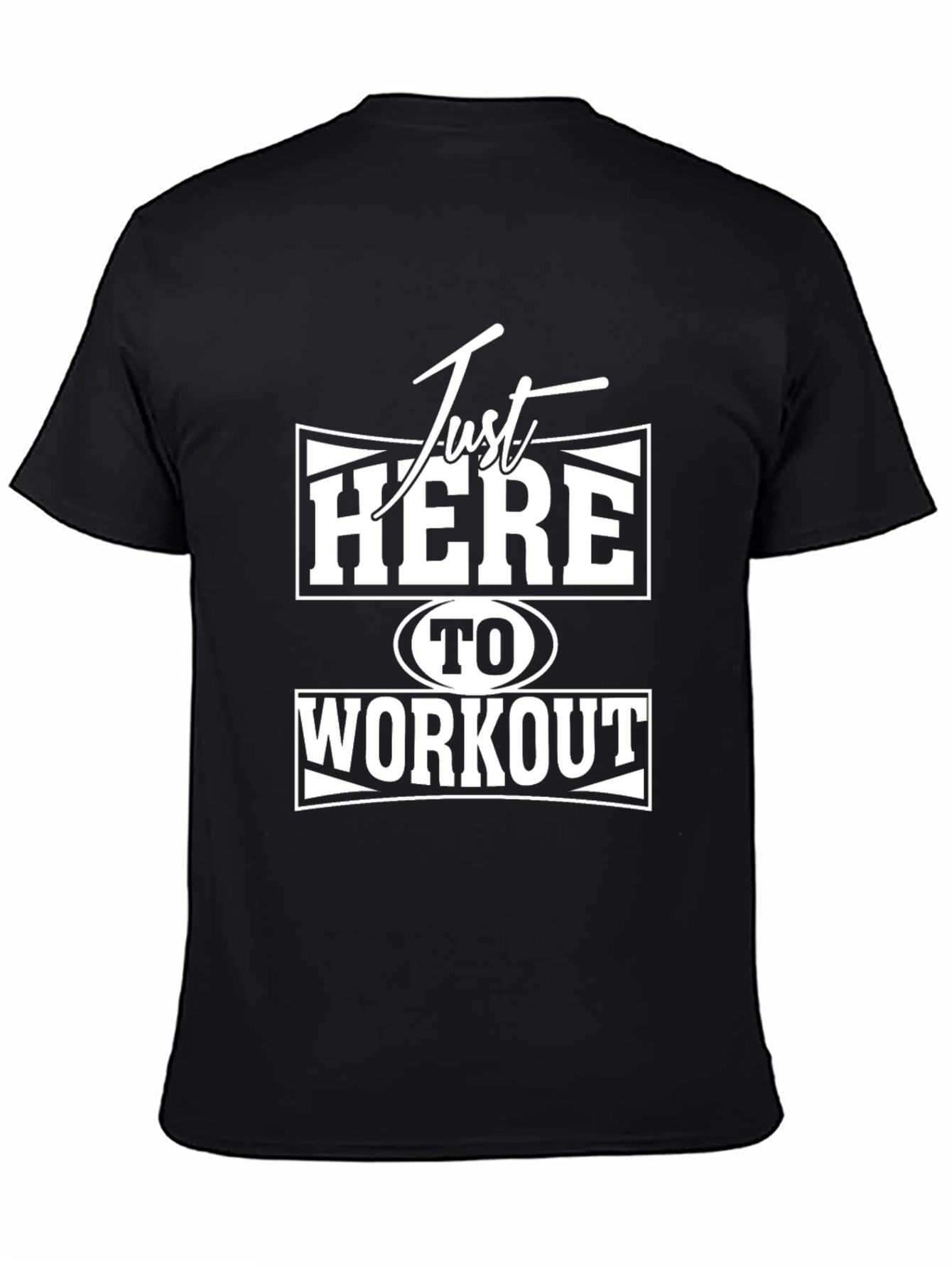 Just Here to Workout Graphic Tee - Black