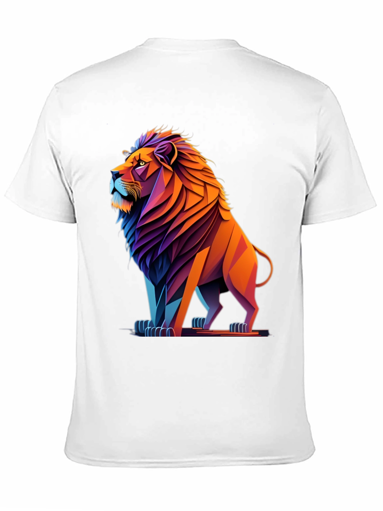 Geometric Lion Graphic Tee - Bold Style