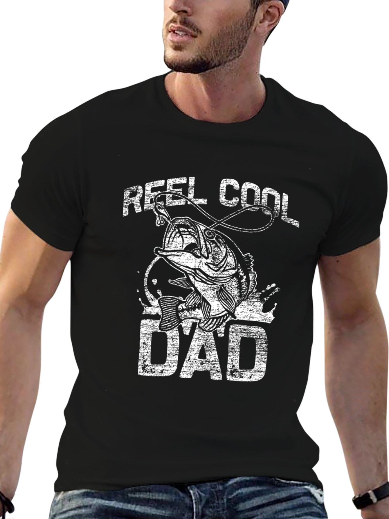 Reel Cool Dad Fishing Graphic T-Shirt