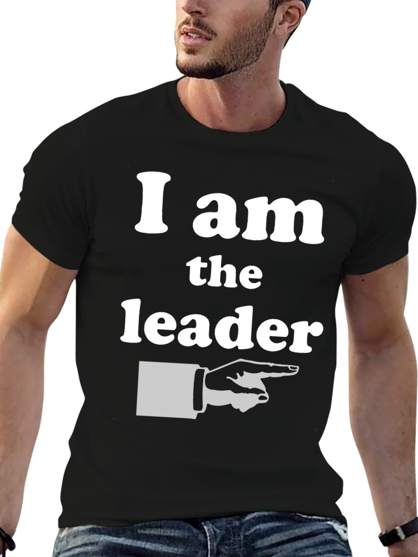 I Am The Leader T-Shirt Pointing Finger Graphic