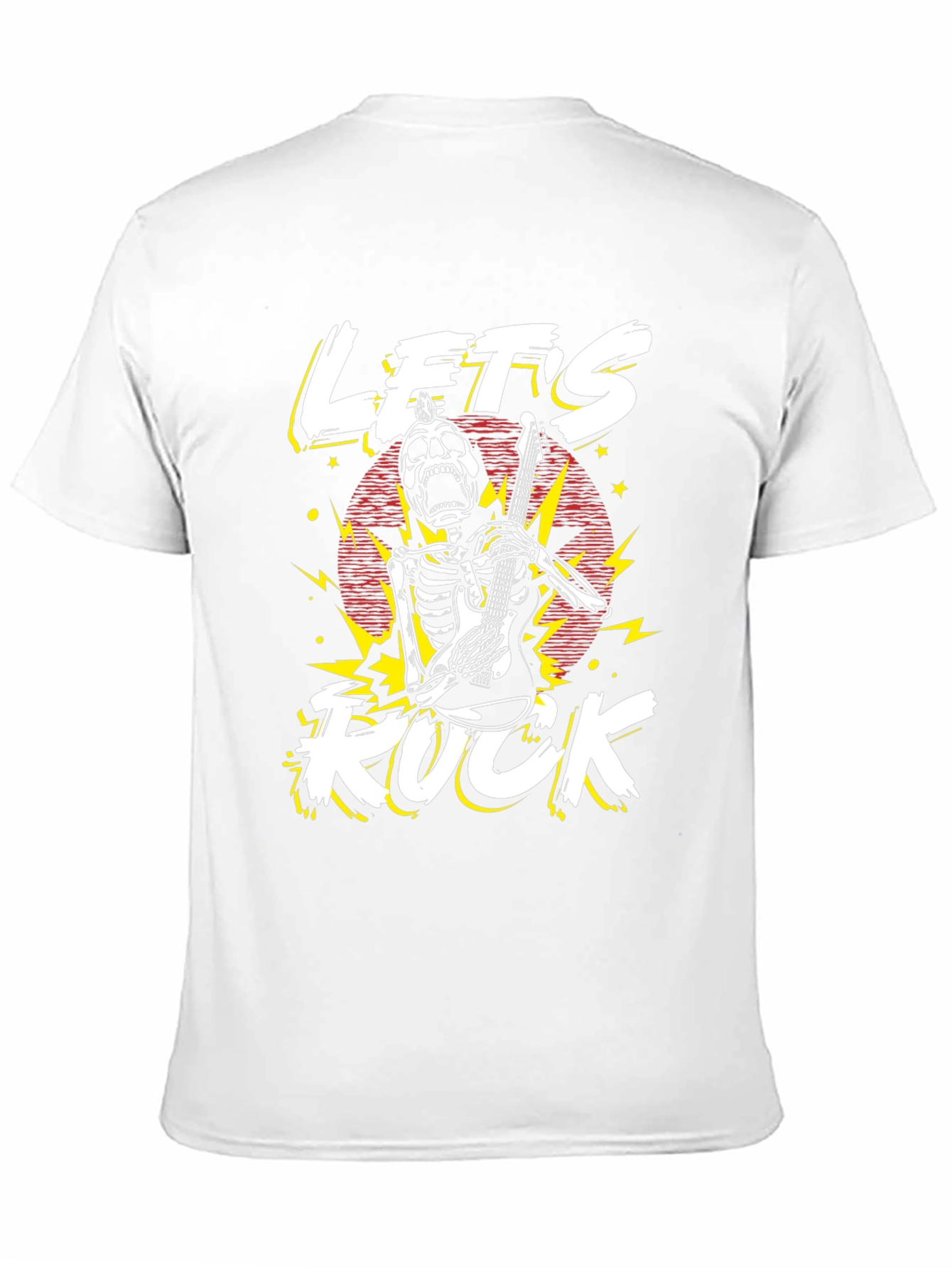 Lets Rock Skeleton Guitarist Graphic T-Shirt