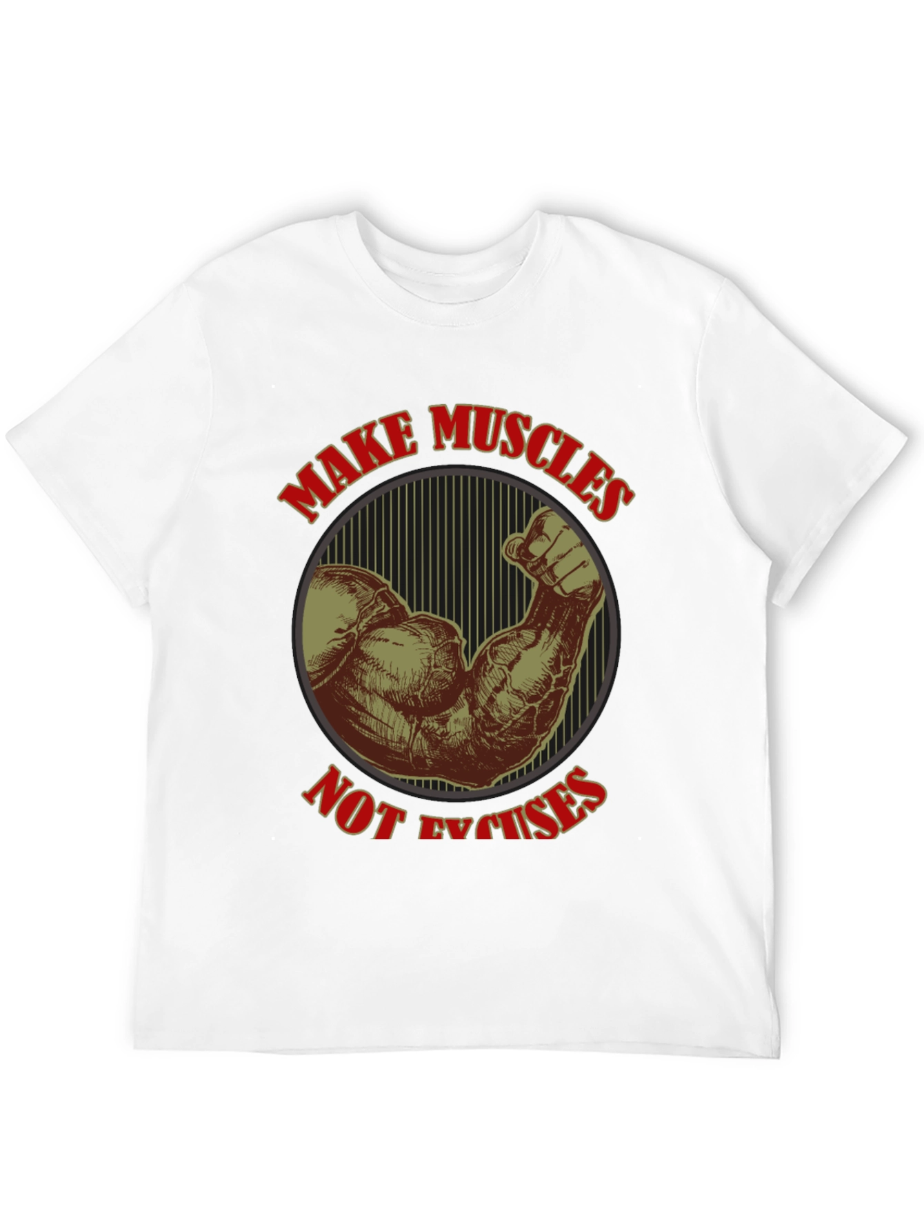 Make Muscles Not Excuses Black T-Shirt
