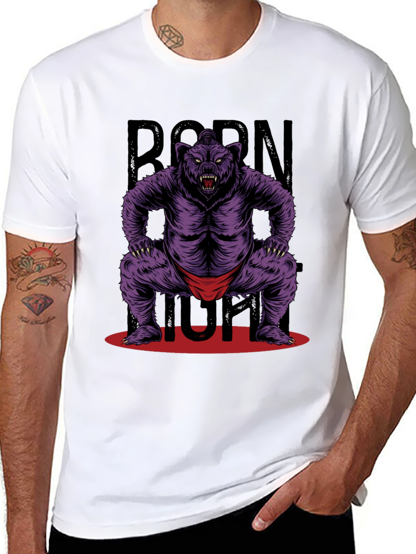 Born Tough Bear Graphic T-Shirt