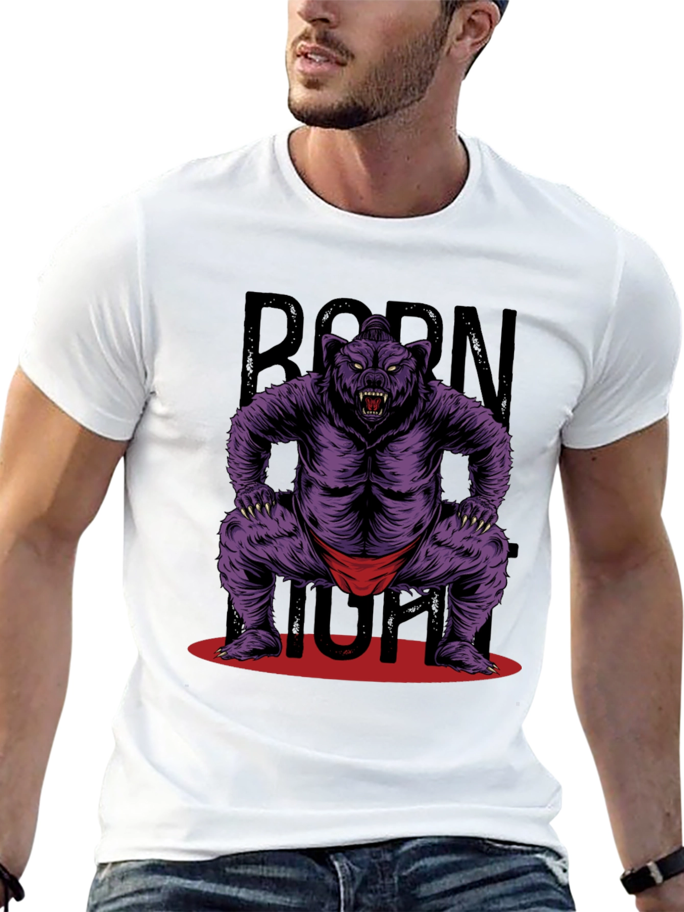 Born Tough Bear Graphic T-Shirt