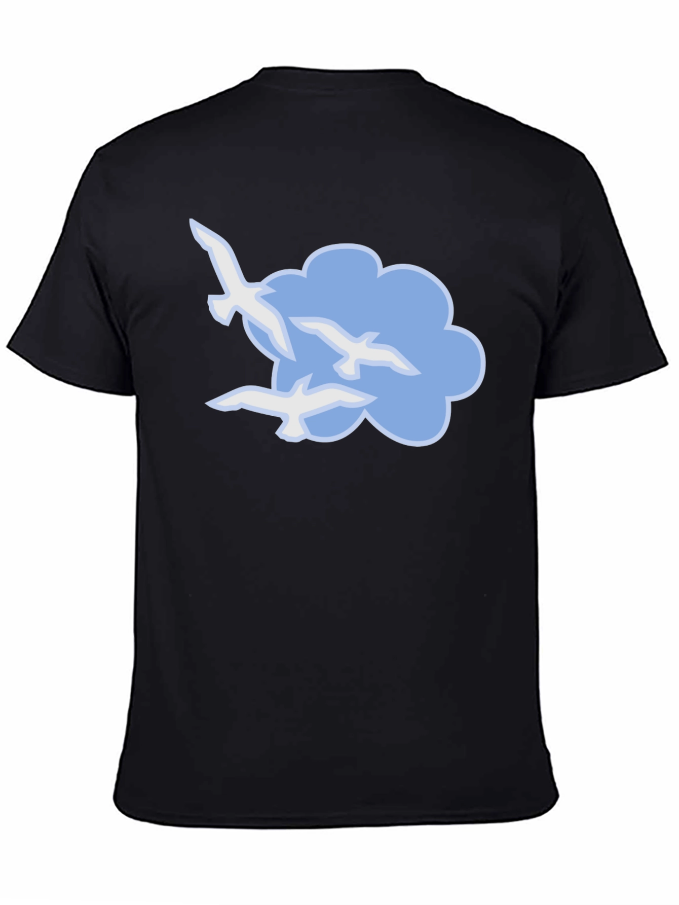 Bird Cloud Graphic Black T-Shirt