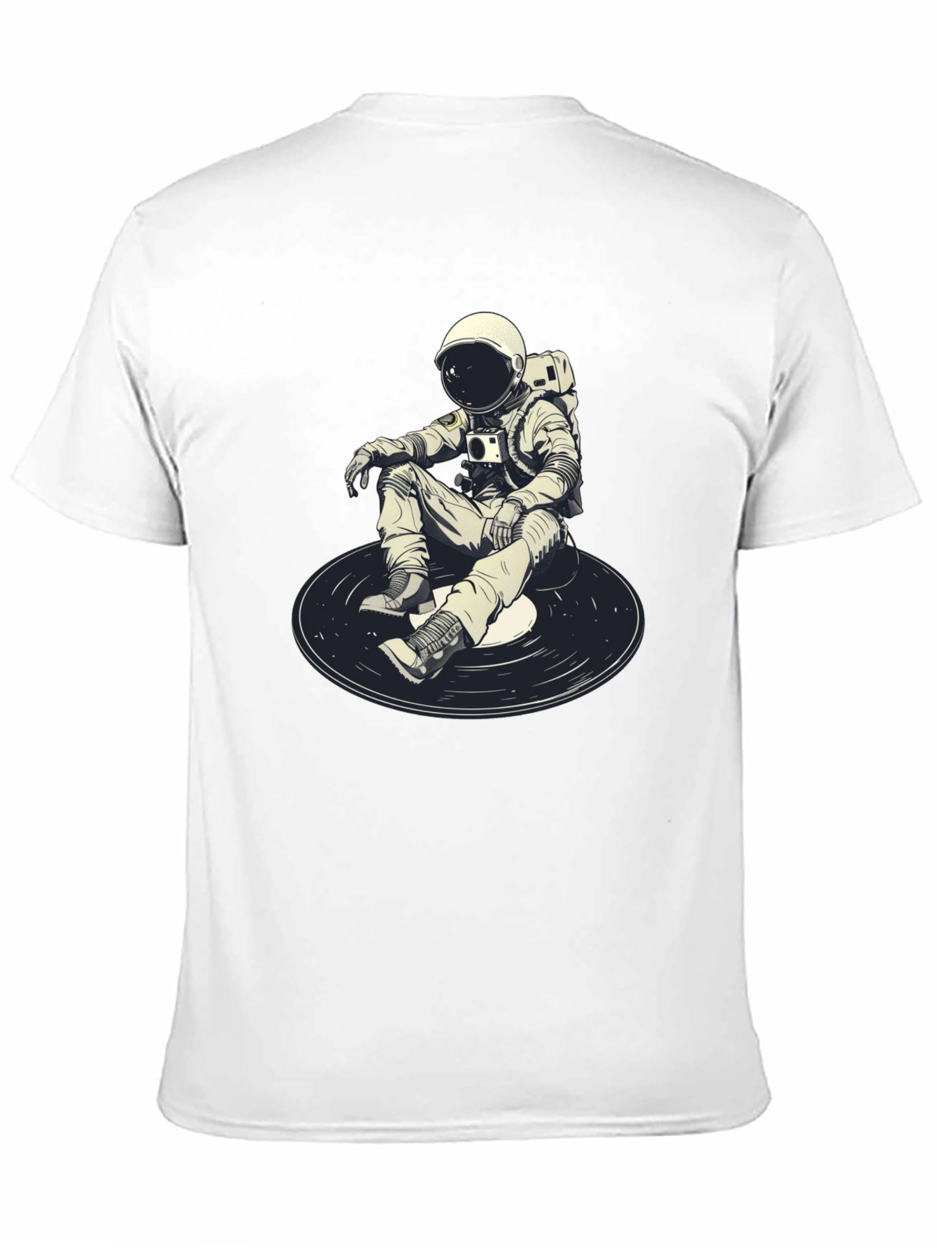 Astronaut DJ Graphic T-Shirt - Black Cotton Blend