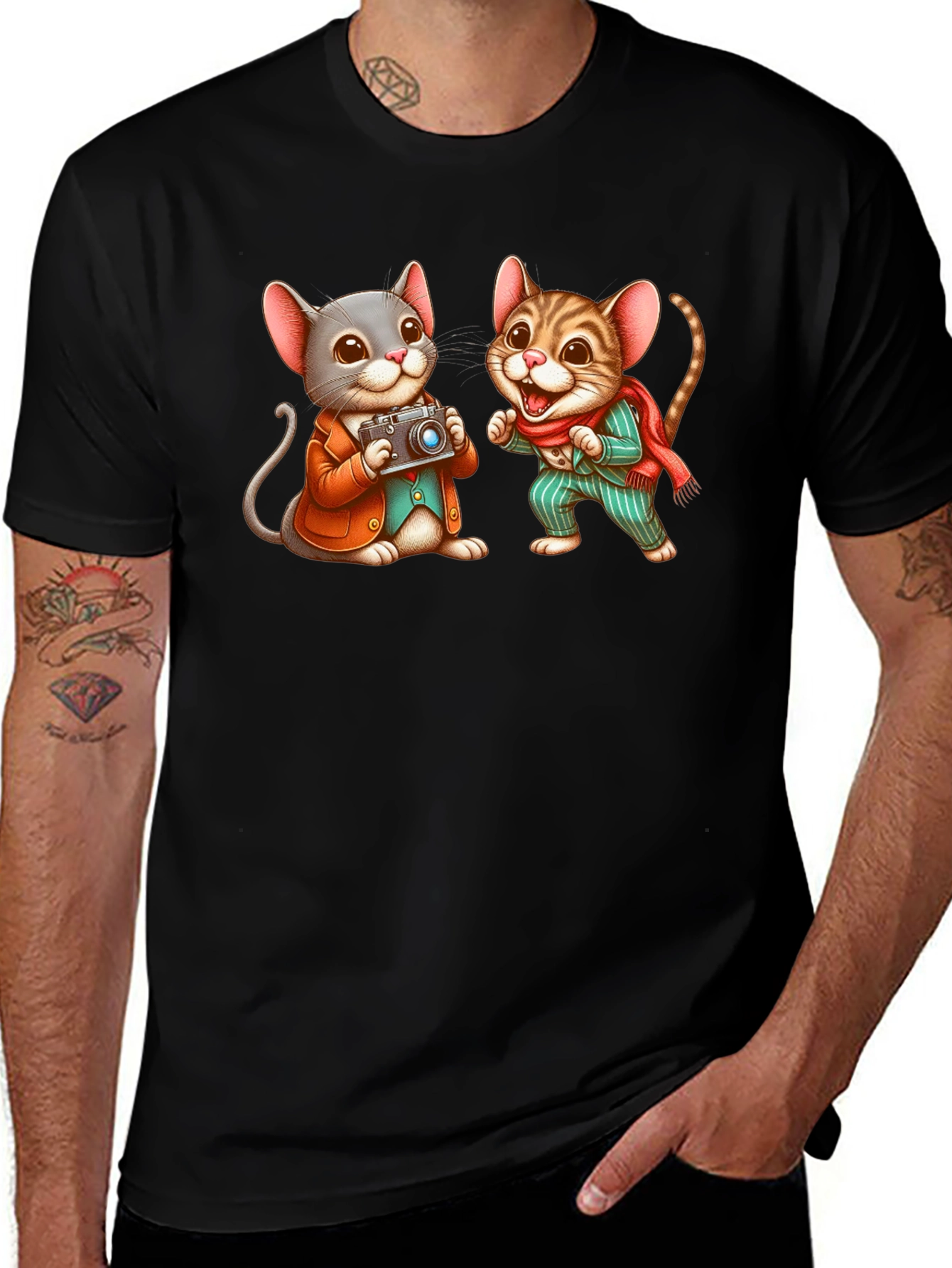 Cute Mouse Photographer Graphic Tee