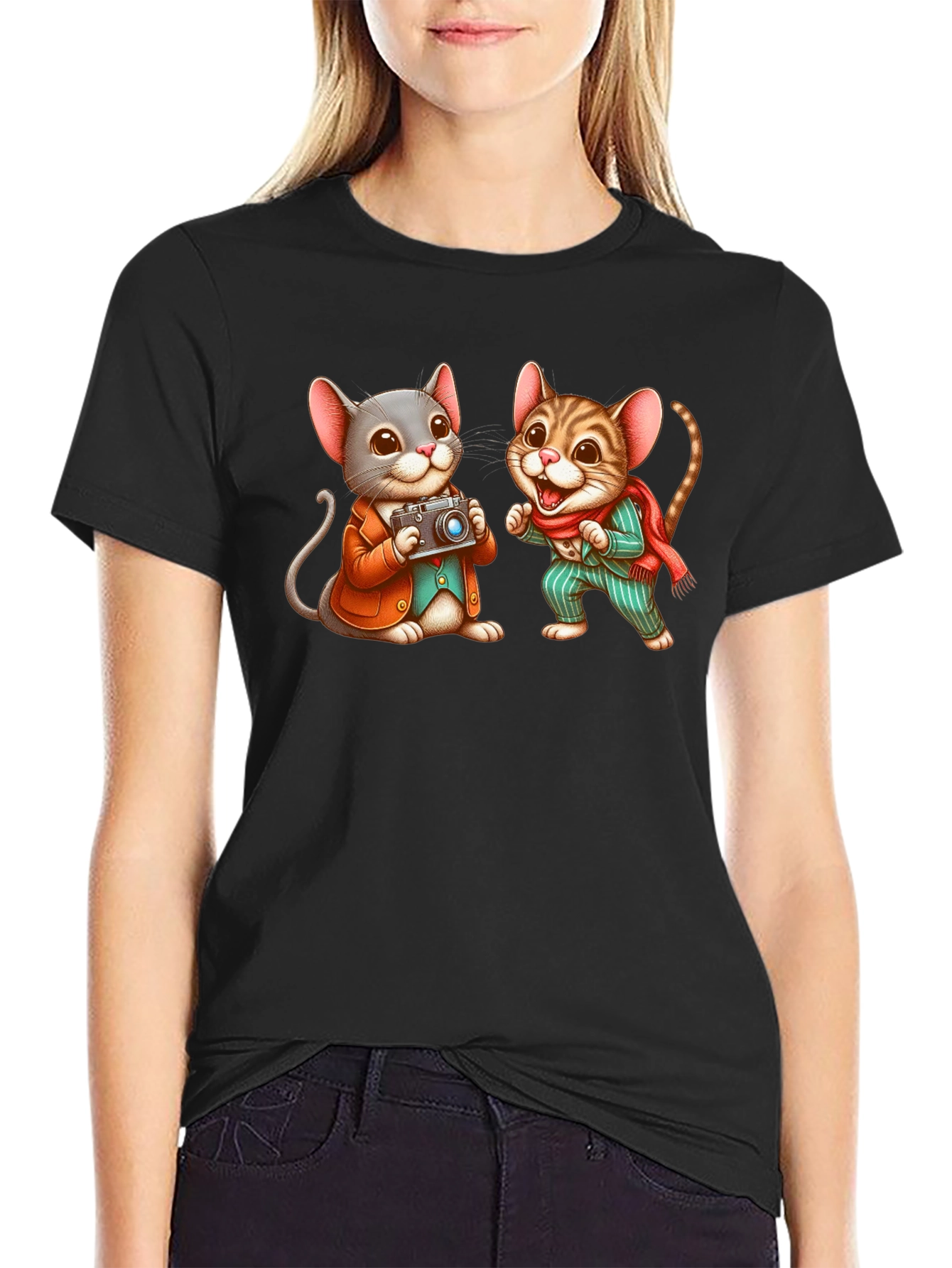 Cute Mouse Photographer Graphic Tee