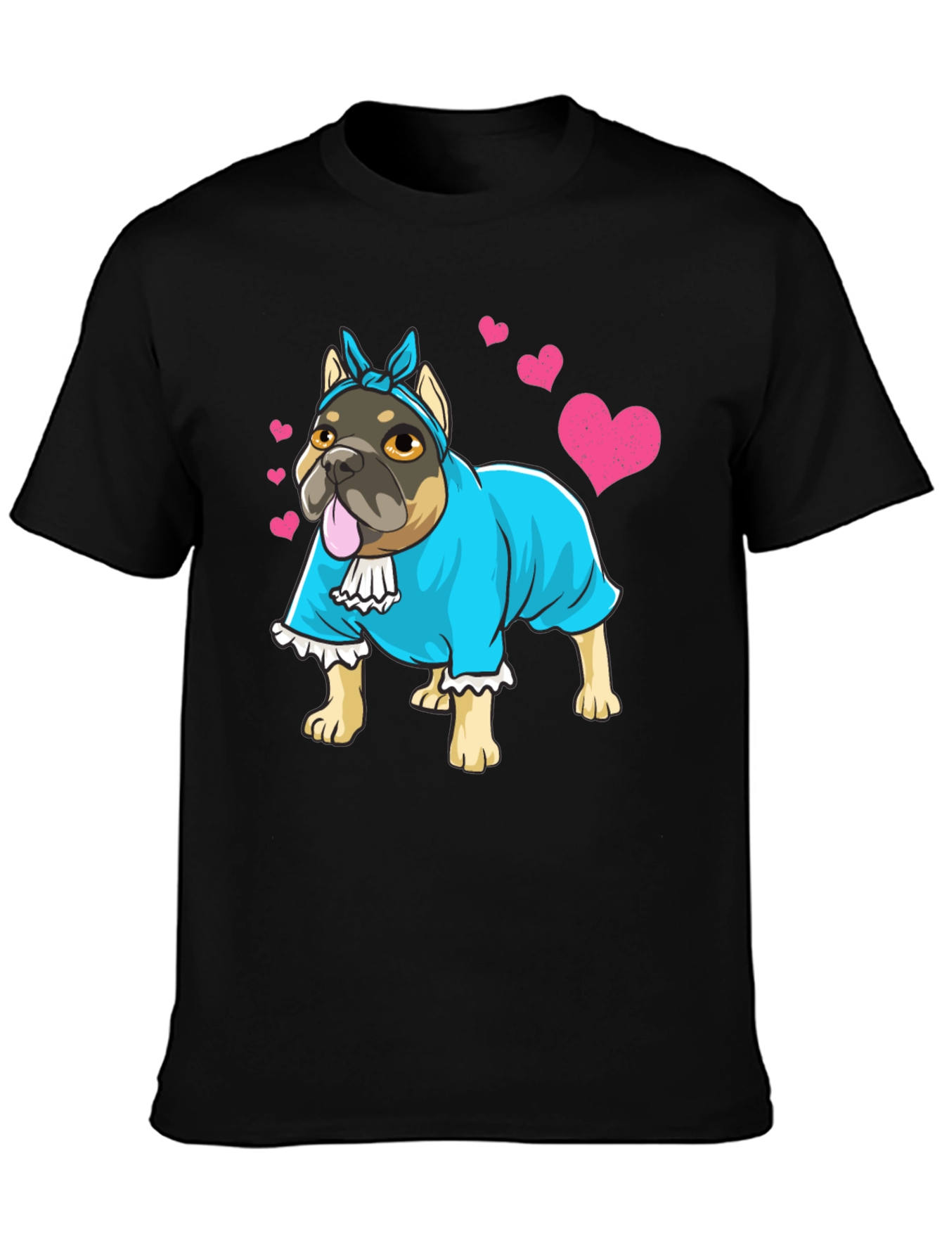 Dog Lover T-Shirt - Bulldog in Dress